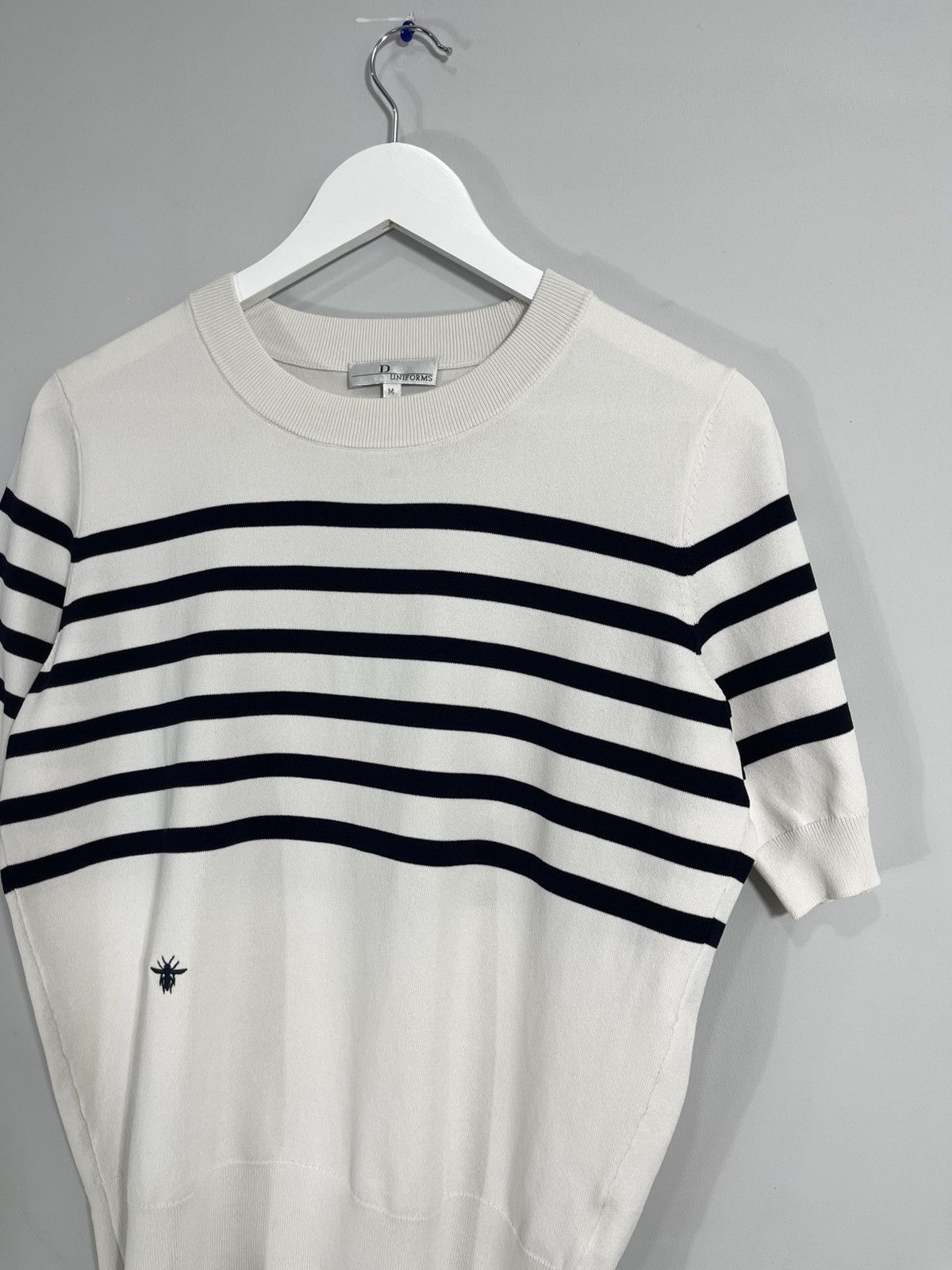 Dior Dior Uniforms Bee Logo Short Sleeve Striped Sweatshirt Size M / US 6-8 / IT 42-44 - 3 Thumbnail