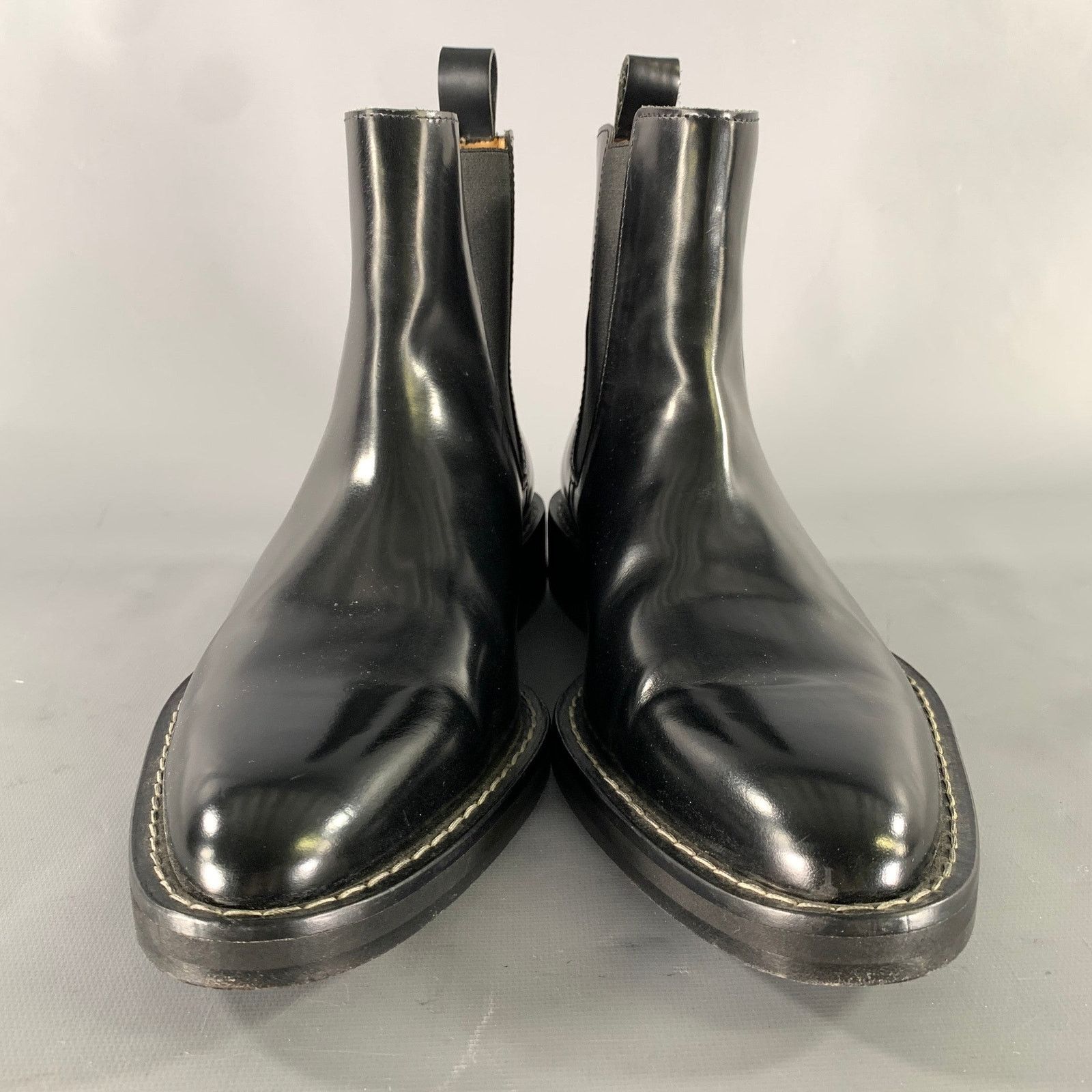 AMI AMI by ALEXANDRE MATTIUSSI Black Leather Pull On Boots Size US 7 / EU 40 - 4 Thumbnail