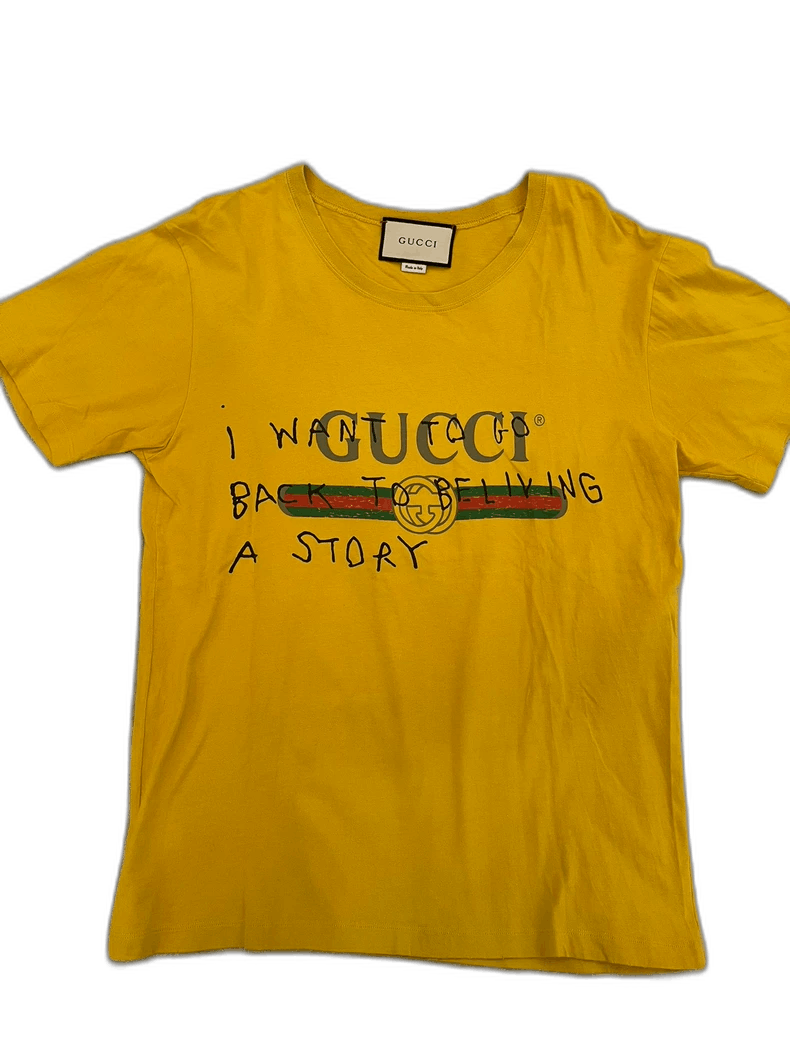 Gucci Gucci Classic Logo Yellow T-Shirt Size M / US 6-8 / IT 42-44 - 1 Thumbnail