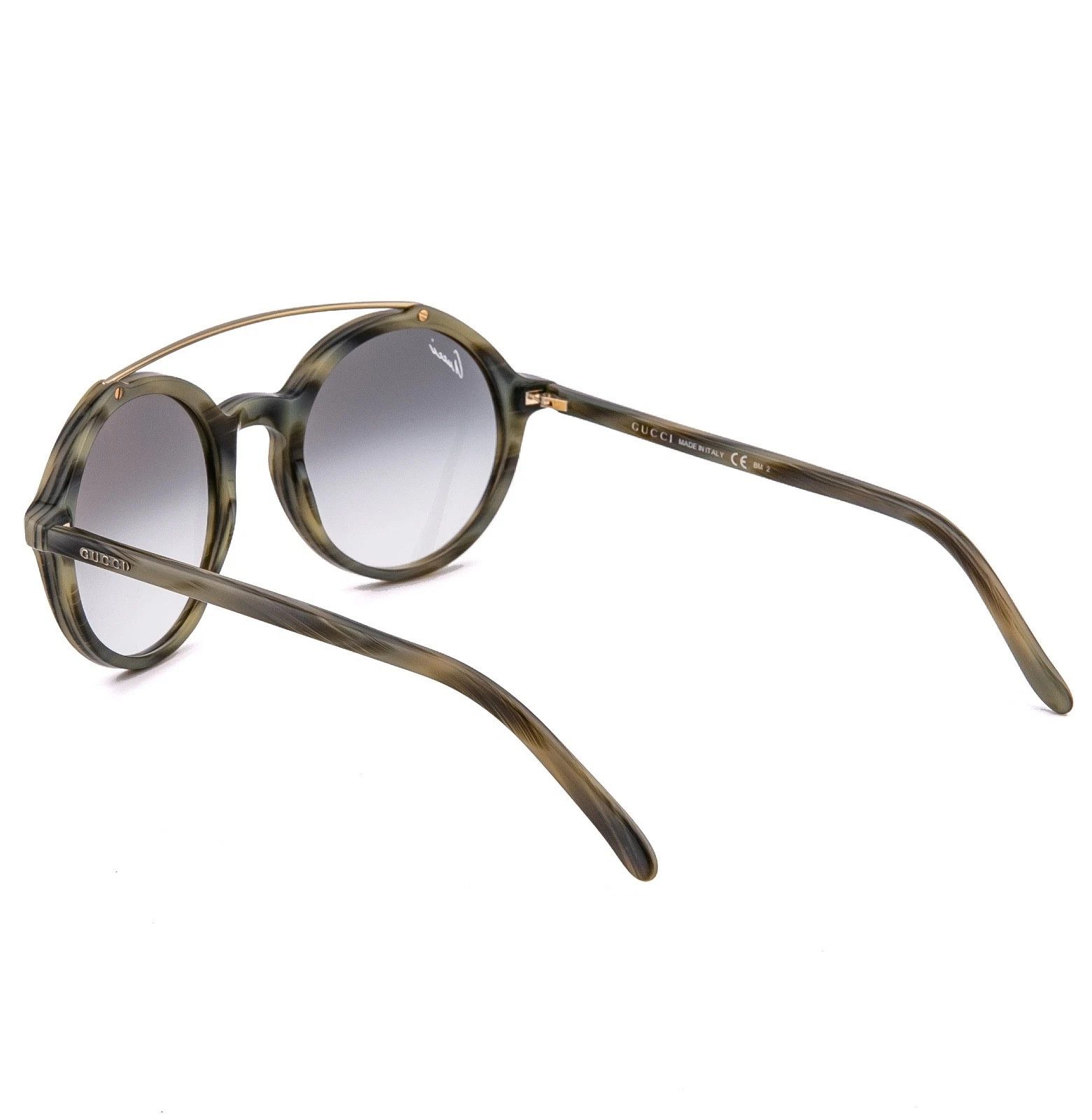 Gucci GUCCI 3602 Round Green Olive Horn Retro Sunglasses GG3602S Size ONE SIZE - 2 Thumbnail