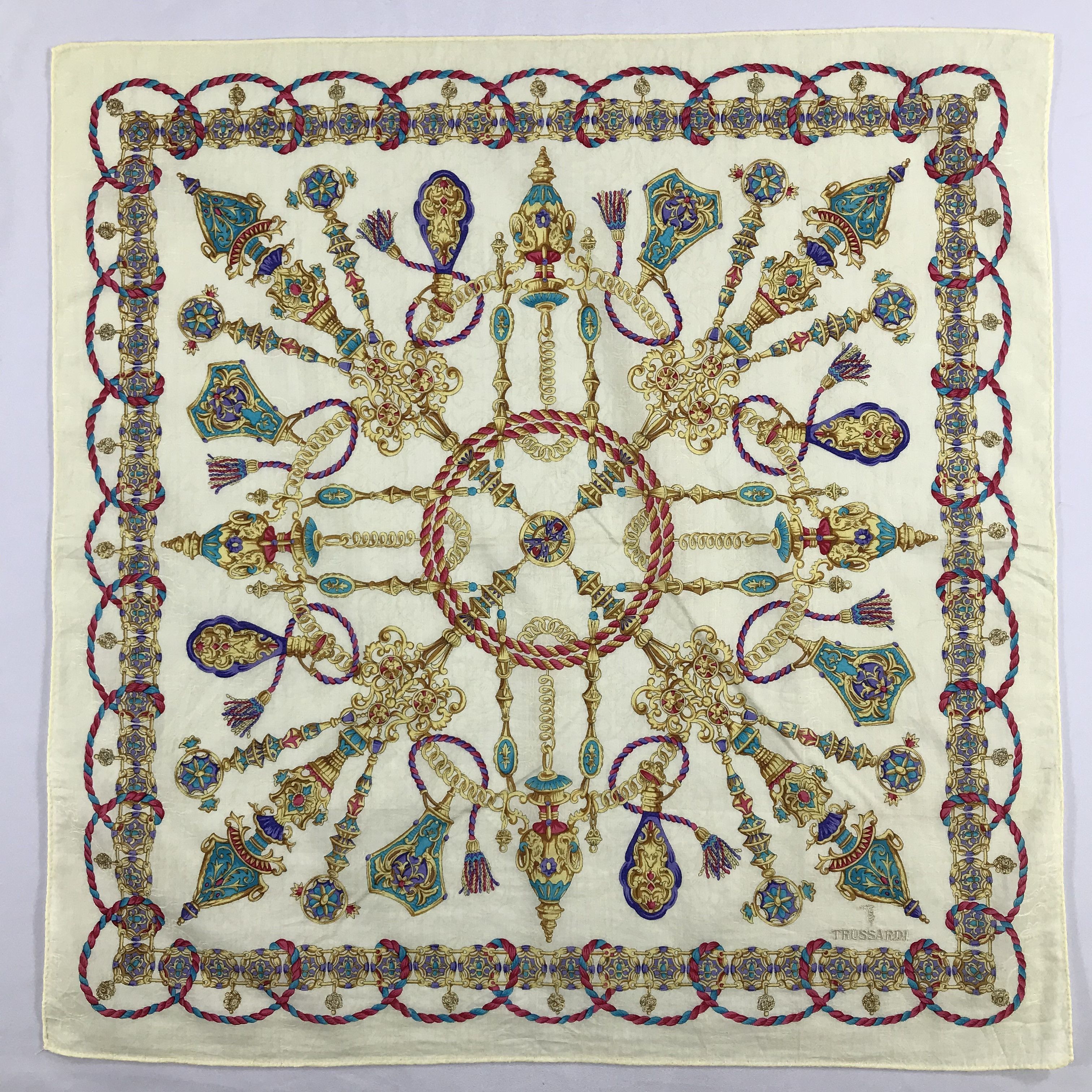 Trussardi × Vintage Trussardi Bandana / Handkerchief / Neckerchief - S2308 Size ONE SIZE - 1 Thumbnail