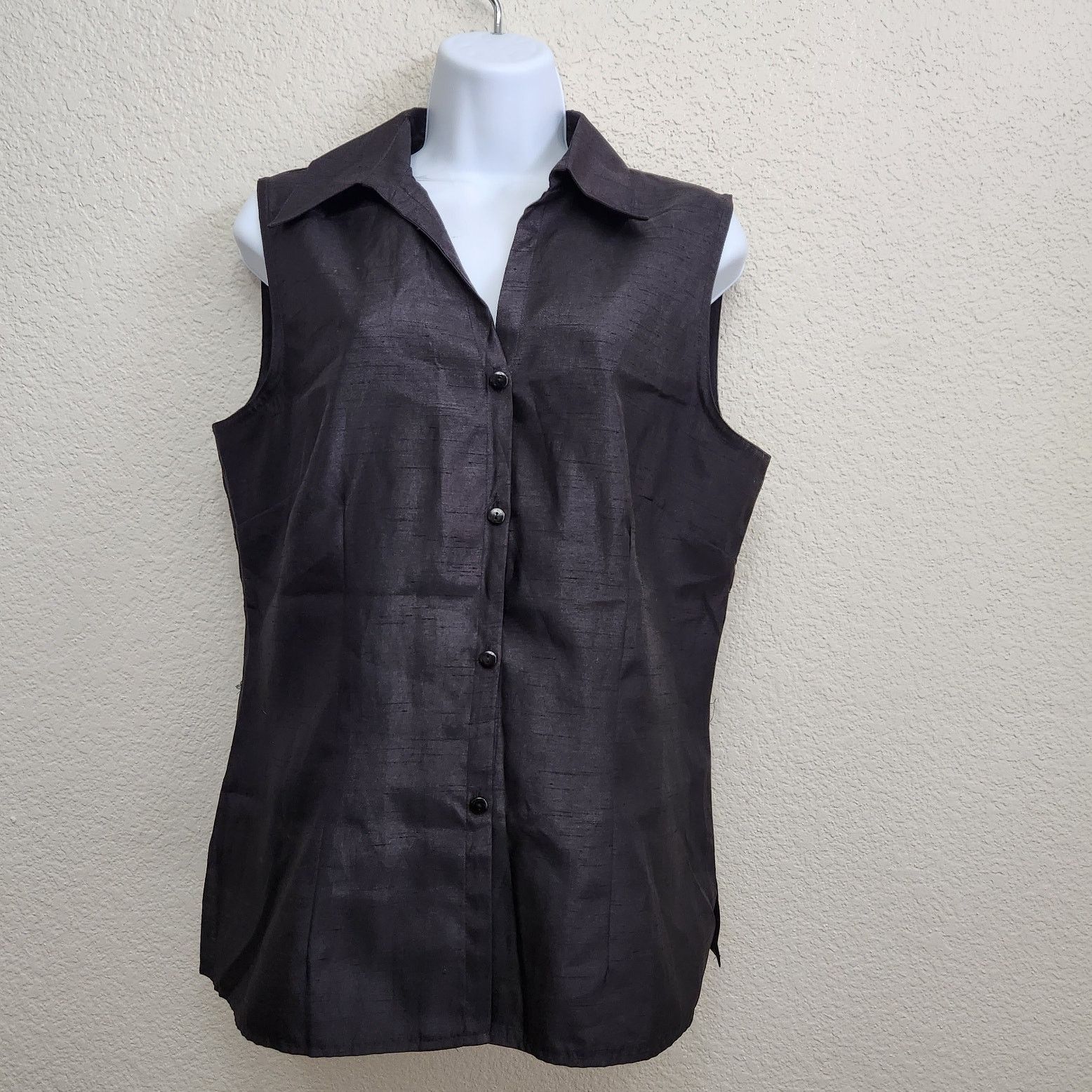 Other Sag Harbor Dress Black Sleeveless Button Up Collard Top 14 Size XL / US 12-14 / IT 48-50 - 1 Thumbnail