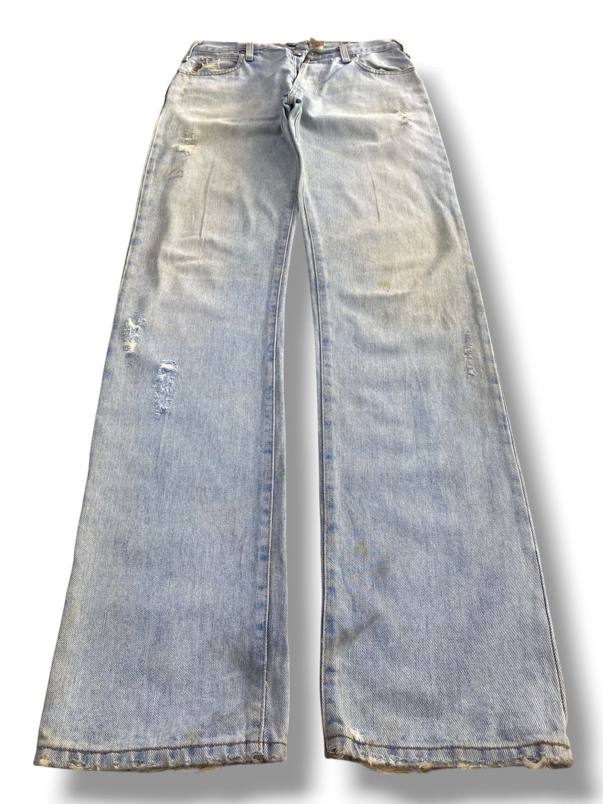 Armani Armani Acid Light Wash Ripped Style Straight Jeans Size US 30 / EU 46 - 1 Thumbnail