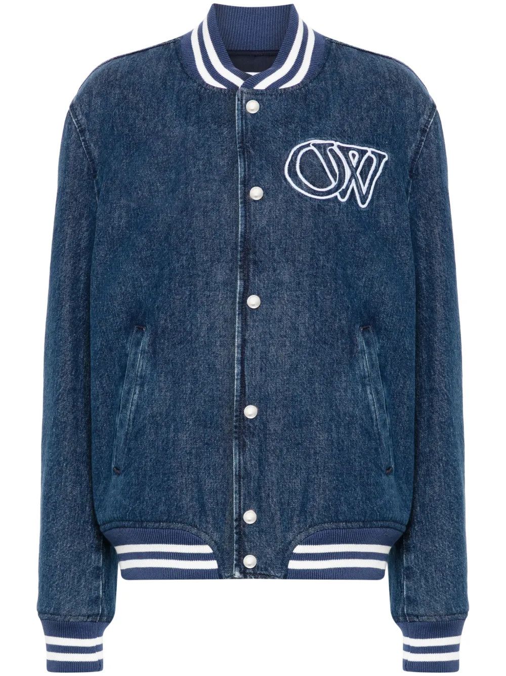 o1y1125 Denim Jacket in Blue/White