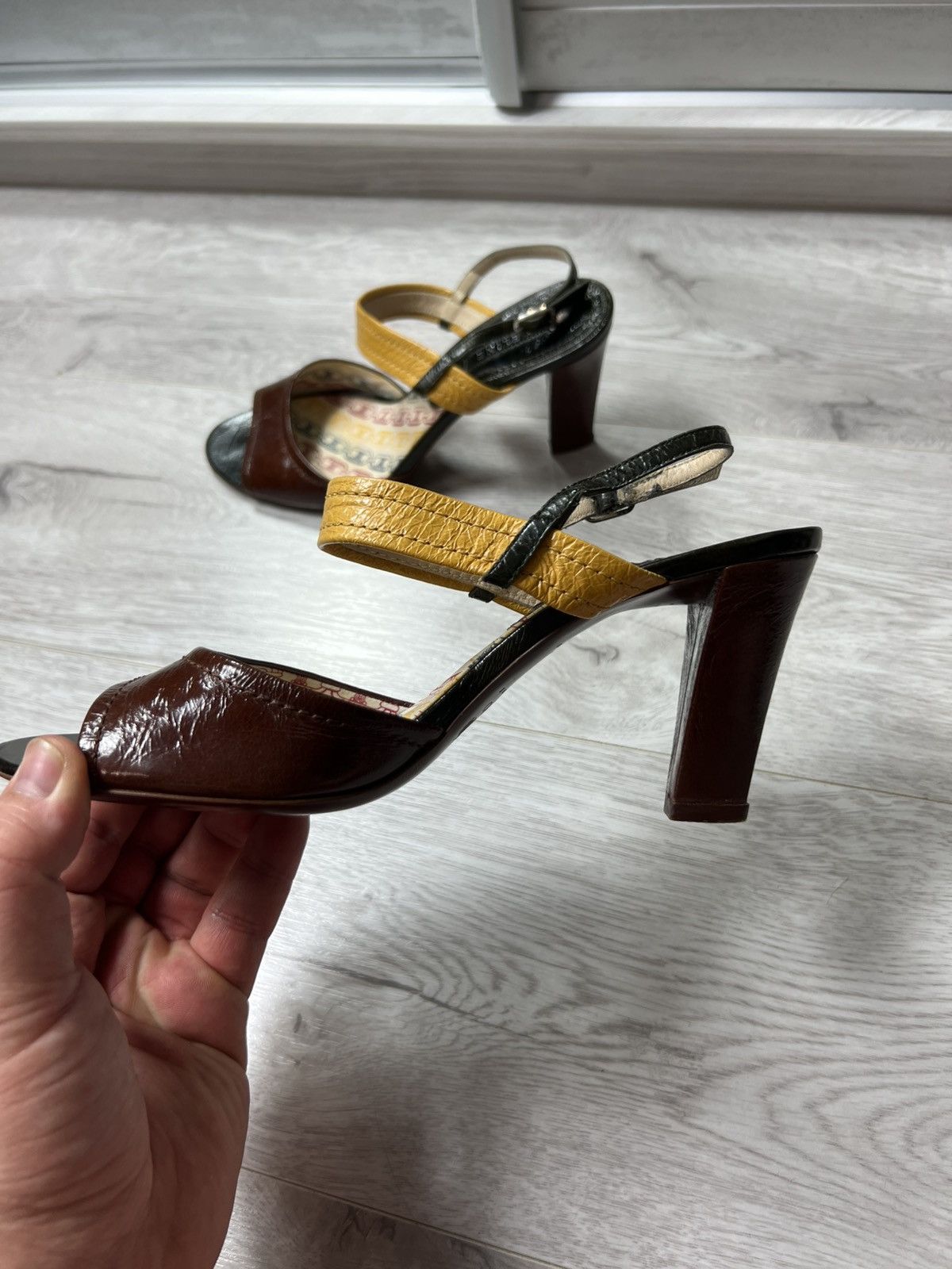 Celine Celine Multicolor Leather Slingback Open Toe Sandals Size 39 Size US 9 / IT 39 - 9 Thumbnail