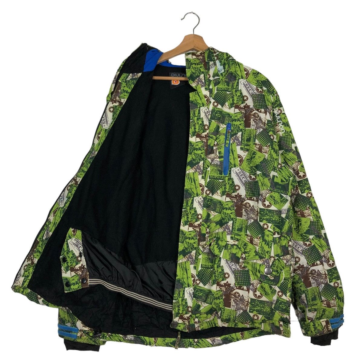 Japanese Brand 🔥Rare Hunting Ski Jacket Multi Color Full Print Division Size US L / EU 52-54 / 3 - 7 Thumbnail