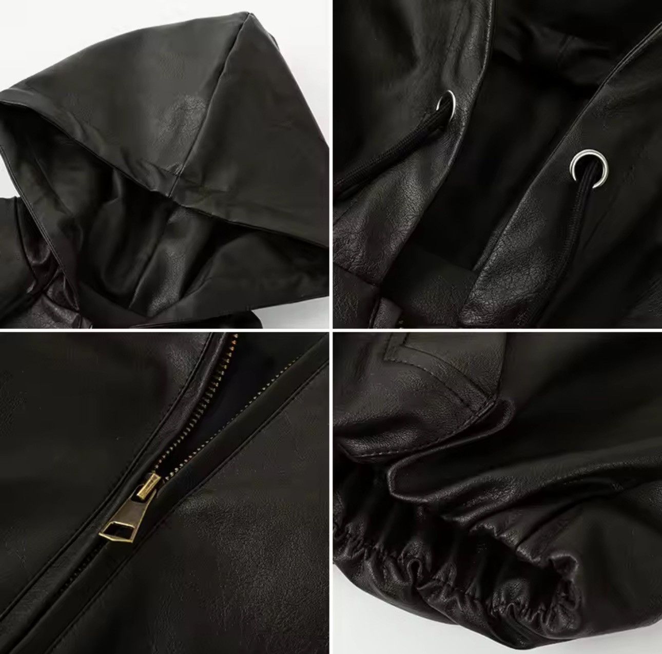 Other Retro Y2k PU Leather Black Oversized Loose Jacket Size US L / EU 52-54 / 3 - 2 Thumbnail