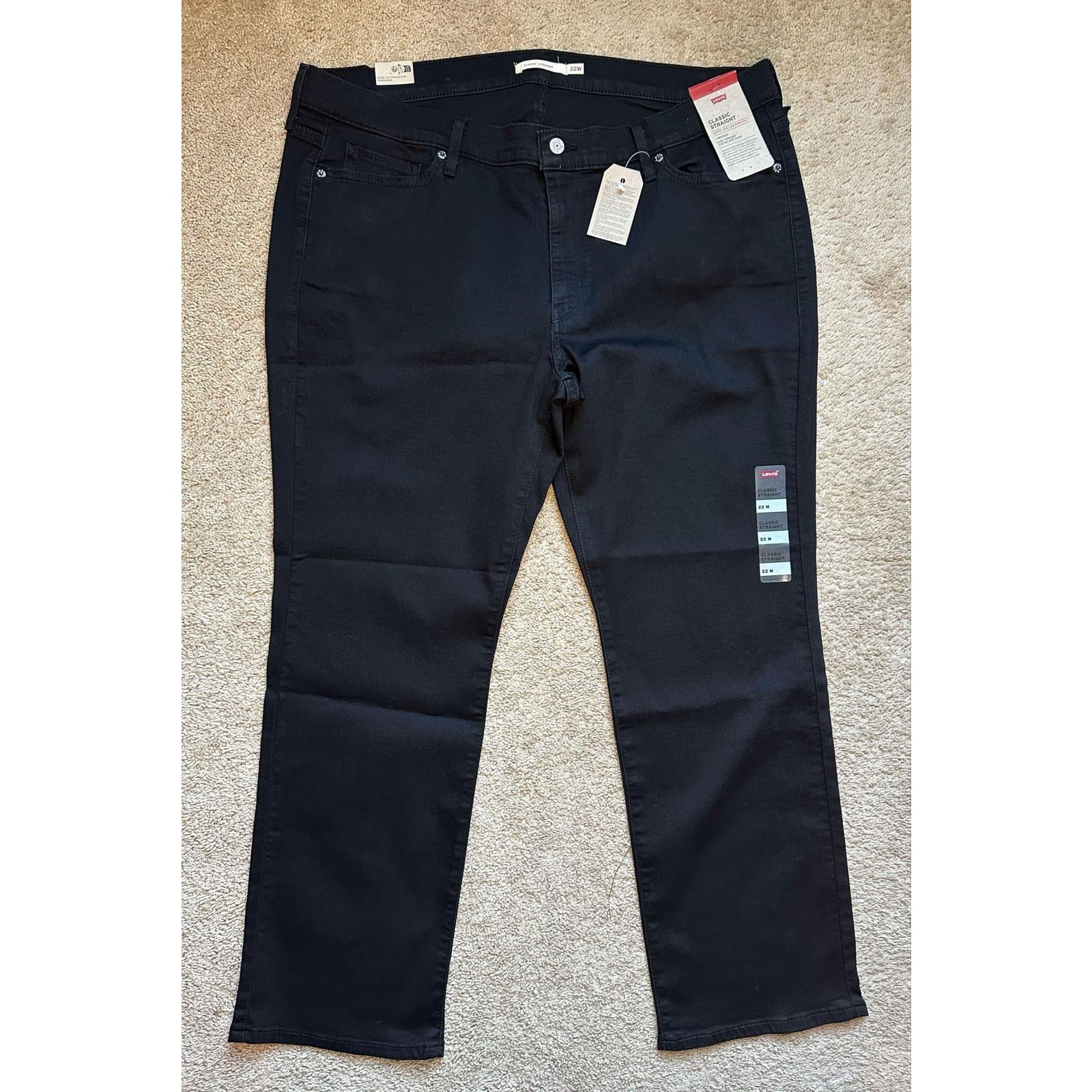 Levi's NWT Levi's Classic Straight Jeans Black Women's Size 22 Size 22" - 3 Thumbnail