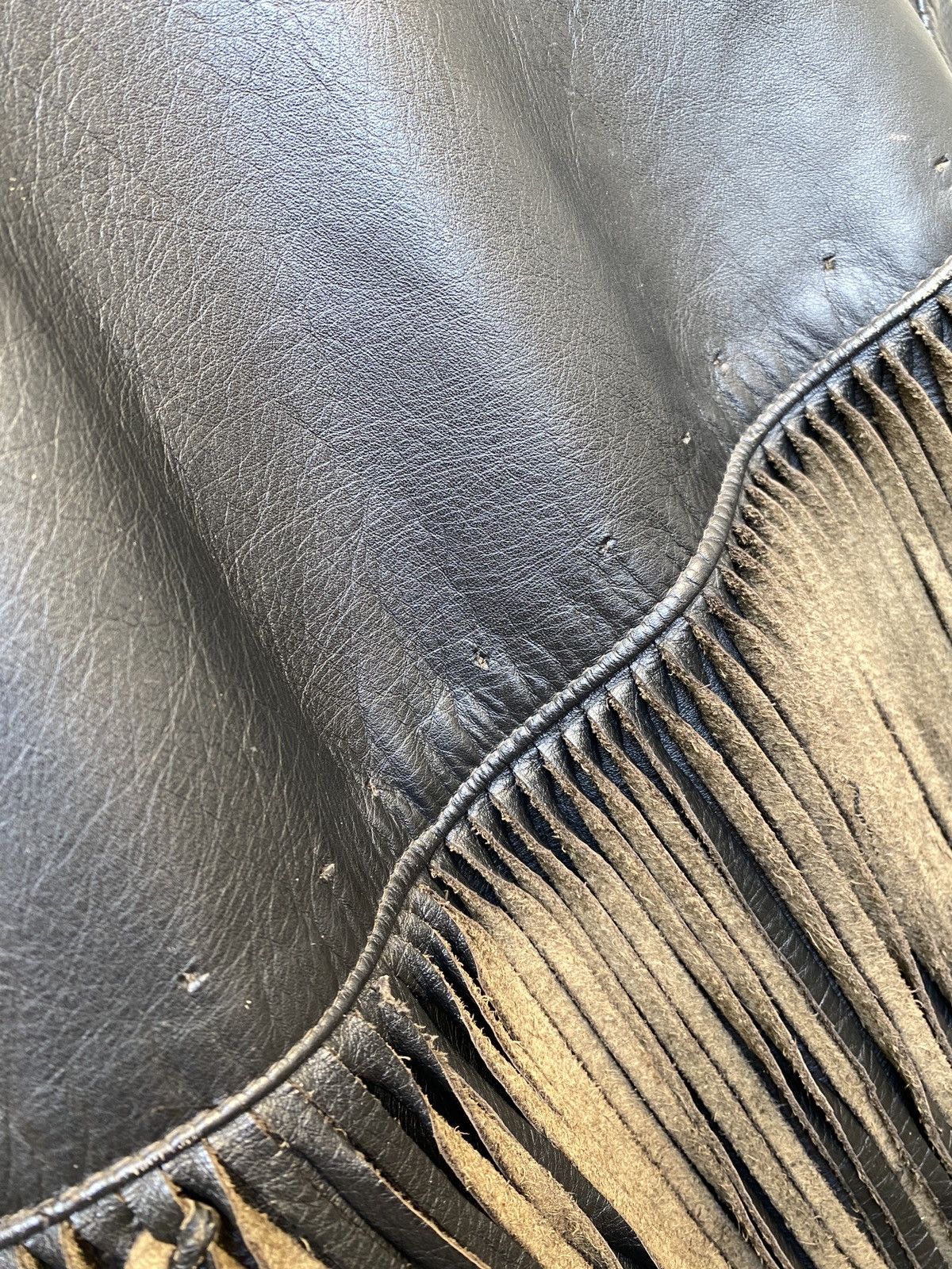Vintage Rare Vintage 70s Wolf Leathers Fringed Leather Biker Jacket Size US L / EU 52-54 / 3 - 10 Thumbnail