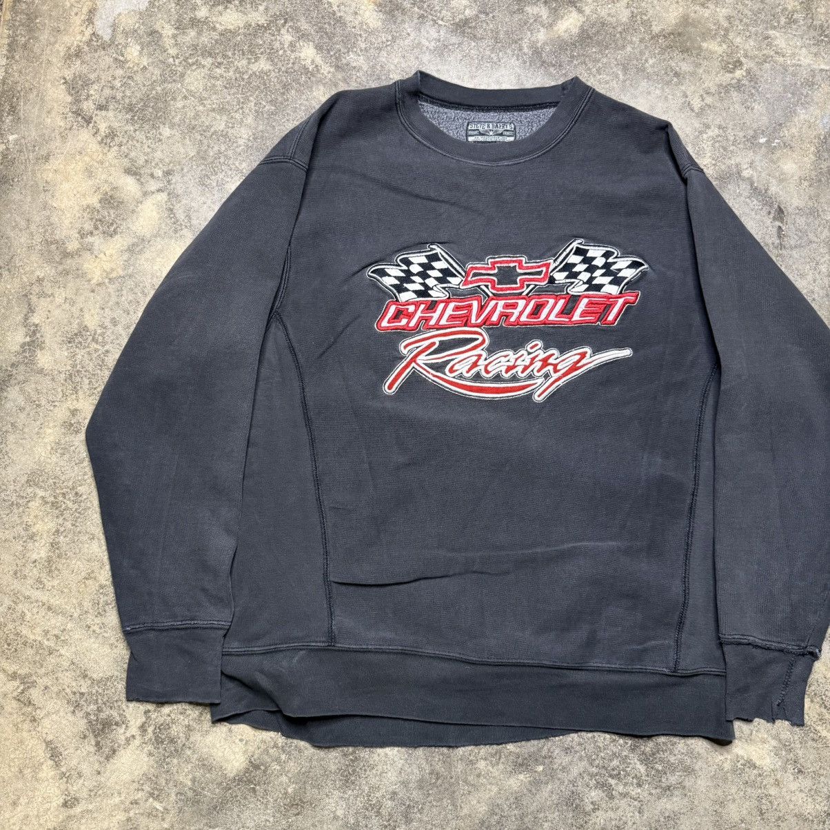 Vintage vintage faded black chevrolet racing thrashing sweatshirt Size US L / EU 52-54 / 3 - 2 Thumbnail