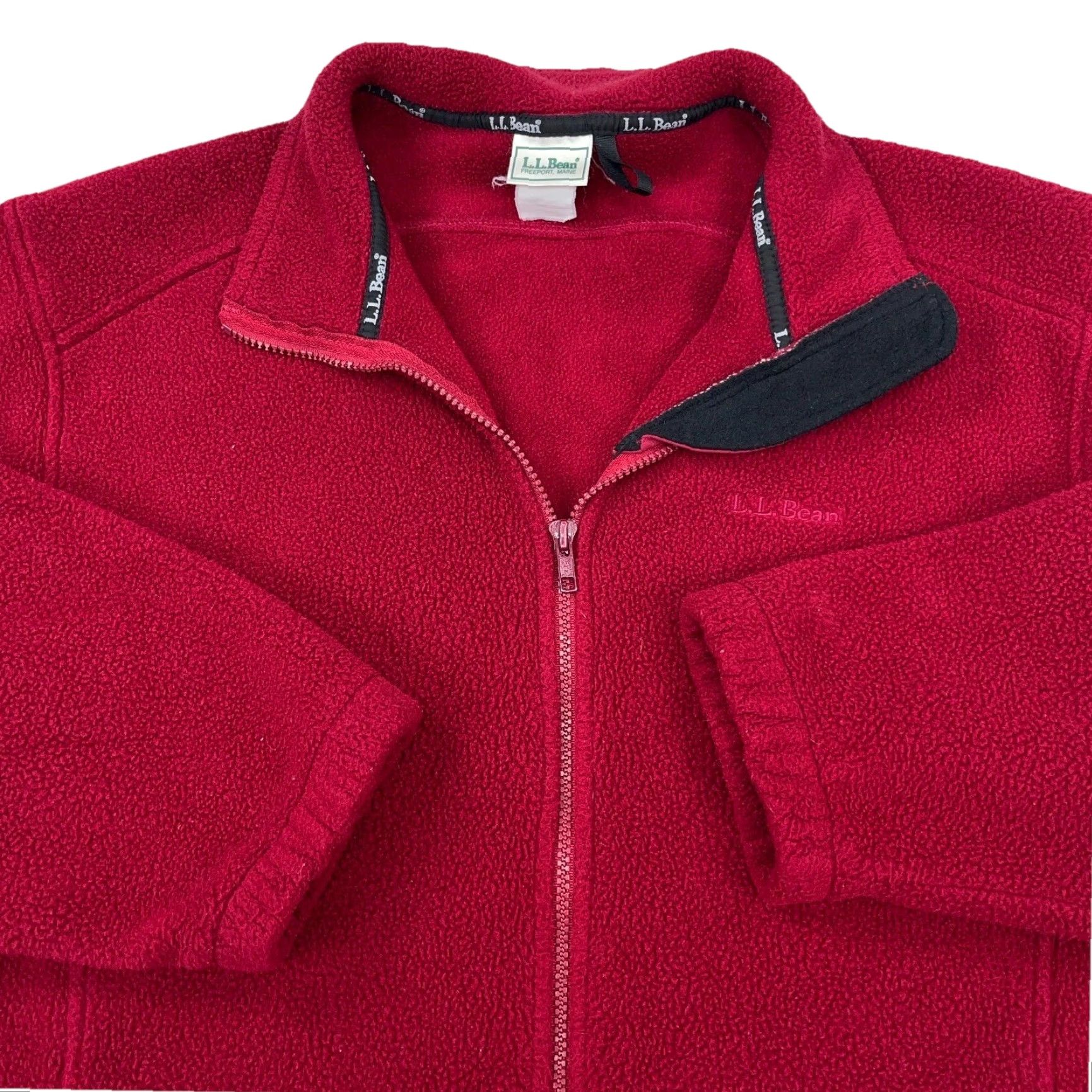 Vintage VINTAGE L.L. Bean Jacket Mens Large Red Fleece Full Zip Short Bomber Jacket Size US L / EU 52-54 / 3 - 3 Thumbnail
