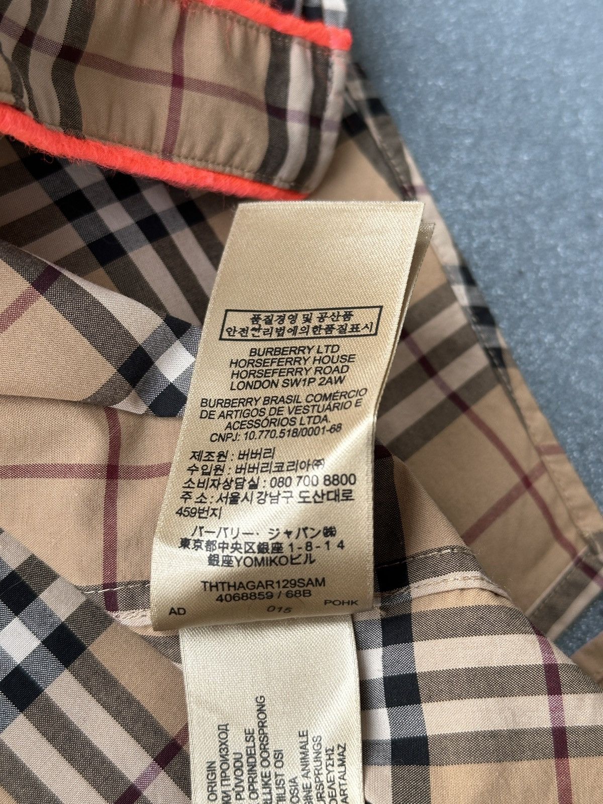 Burberry BURBERRY Fluo Piping Nova Check Long Sleeve Shirt Size XS-S Size XS / US 0-2 / IT 36-38 - 12 Thumbnail