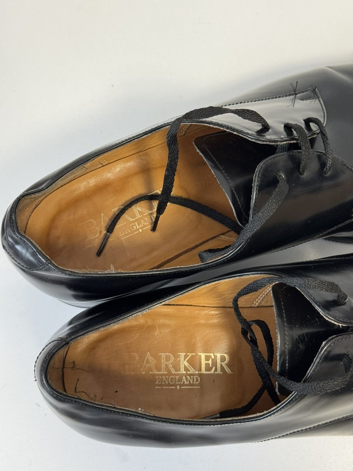 Barker Barker England Black Leather Derby Dress Shoes Size 11.5 Size US 11.5 / EU 44-45 - 18 Thumbnail