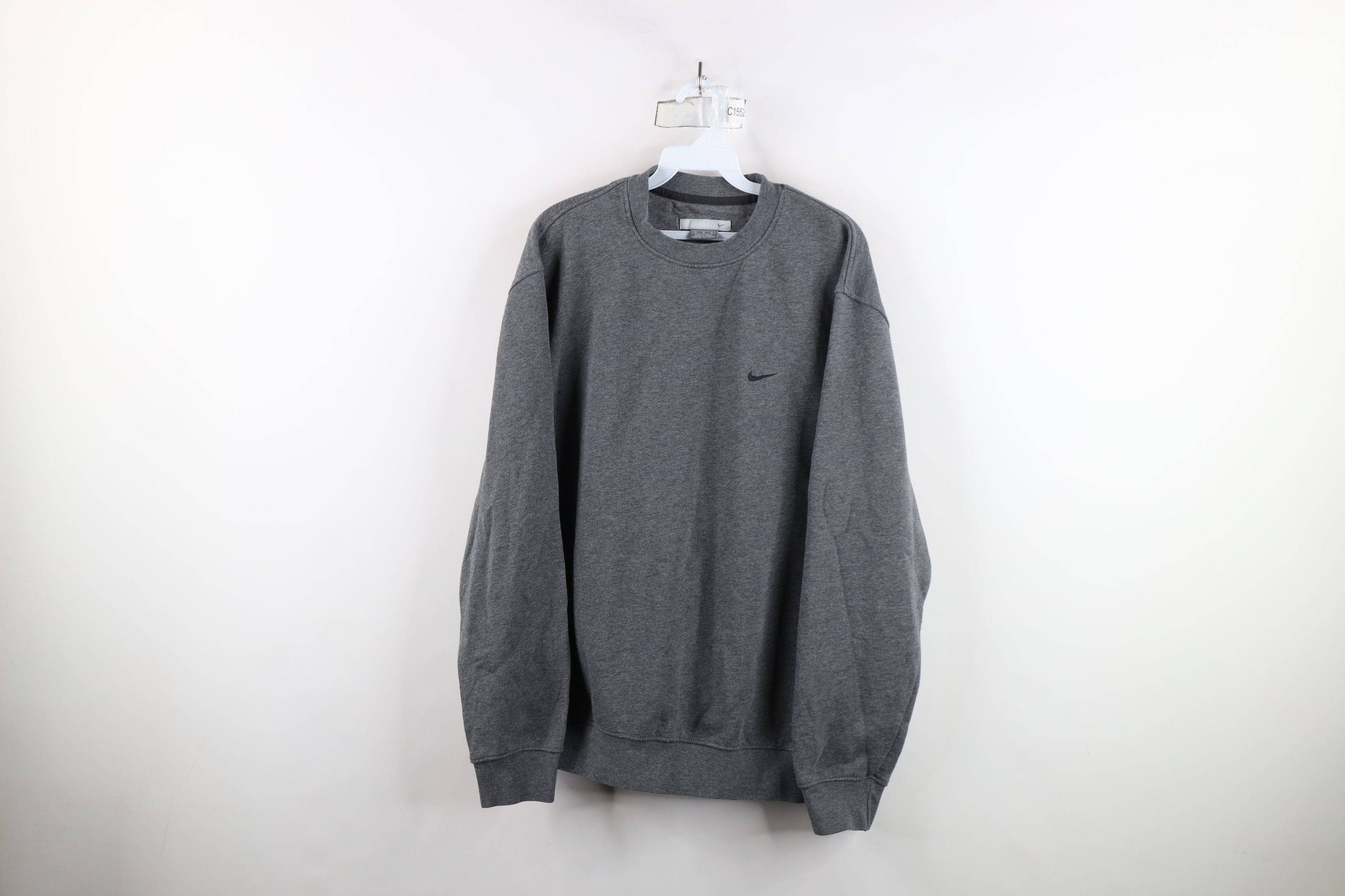 Nike × Vintage Vintage 90s Y2K Nike Scott Mini Swoosh Sweatshirt Gray Size US M / EU 48-50 / 2 - 1 Thumbnail