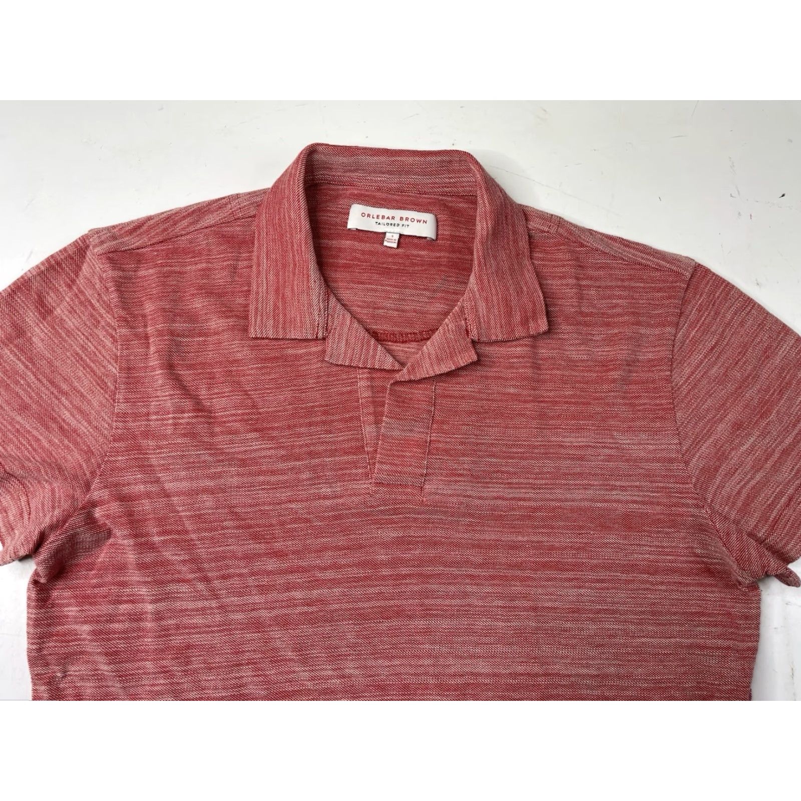 Orlebar Brown Orlebar Brown Polo Shirt Mens Small Red Striped Short Sleeve Open Collar Tailored Fit Button-Up Size US S / EU 44-46 / 1 - 2 Thumbnail