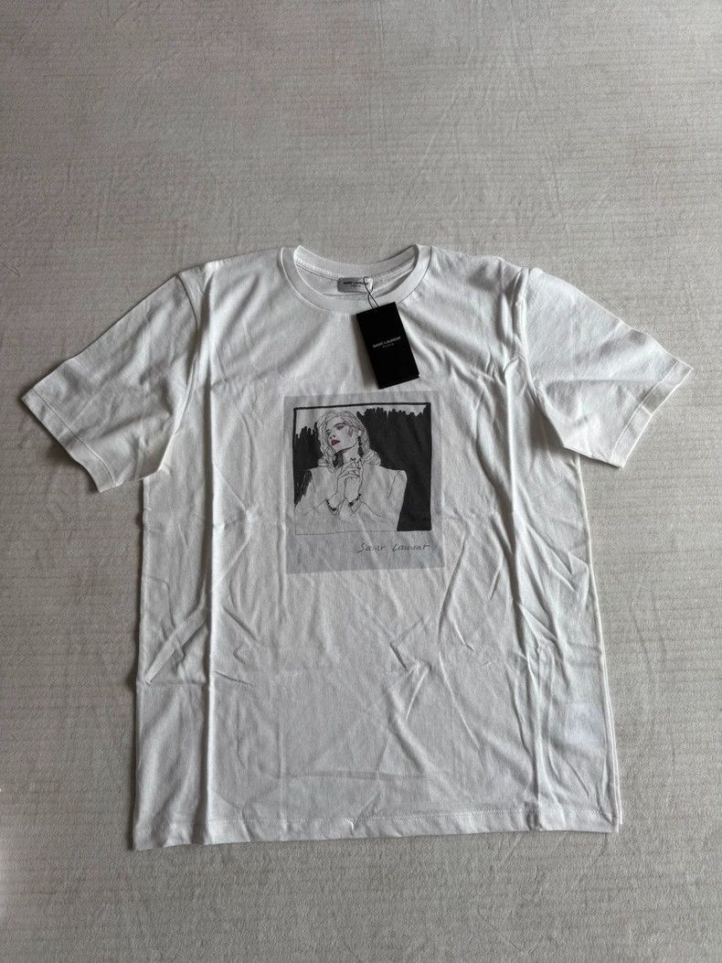 Saint Laurent Paris Saint Laurent Paris Graffiti Print T-Shirt Size US S / EU 44-46 / 1 - 1 Thumbnail