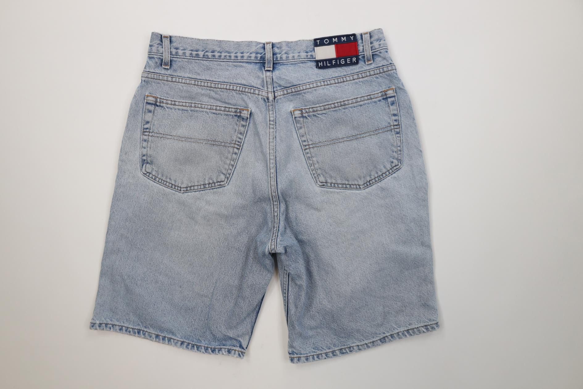 Tommy Hilfiger Vintage 90s Tommy Hilfiger Spell Out Baggy Denim Jean Shorts Size US 34 / EU 50 - 10 Thumbnail