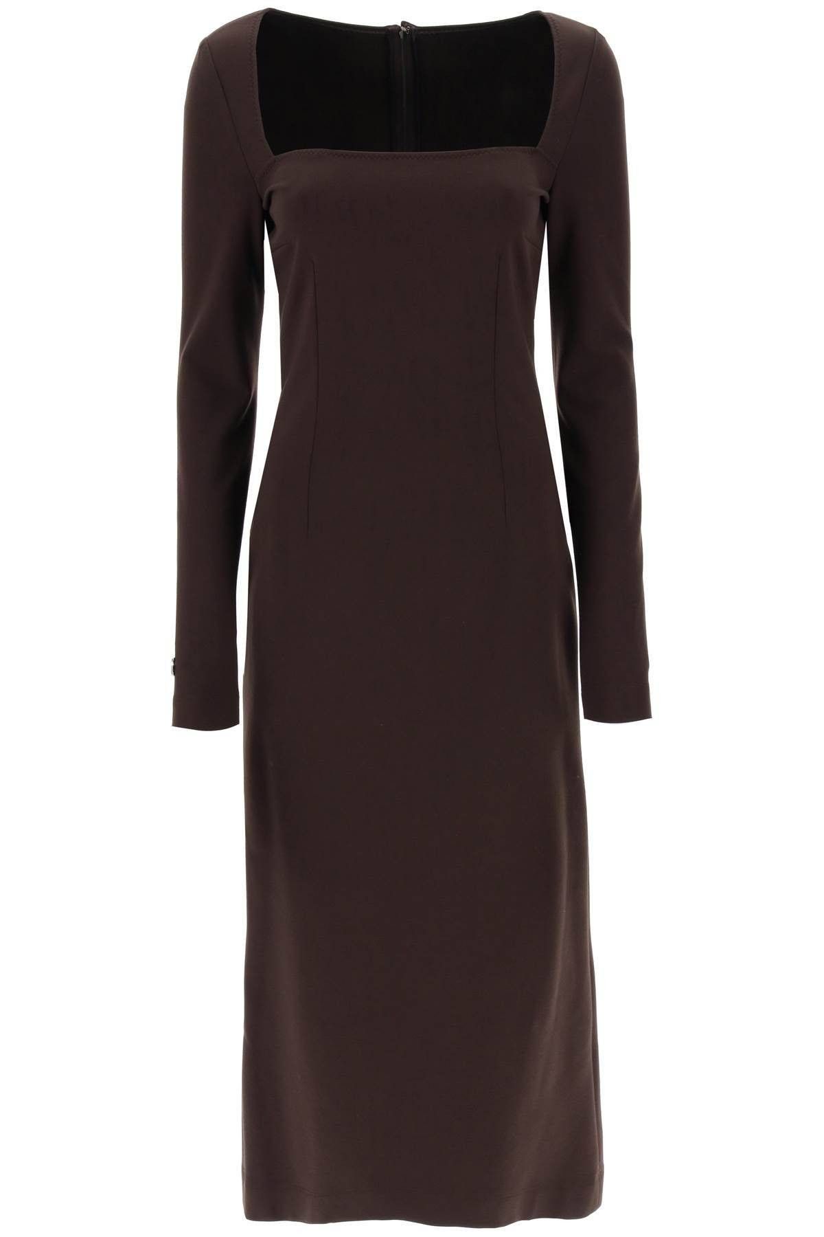 image of Dolce Gabbana Jersey Sheath Dress Size Eu 42 For Women in Marrone
