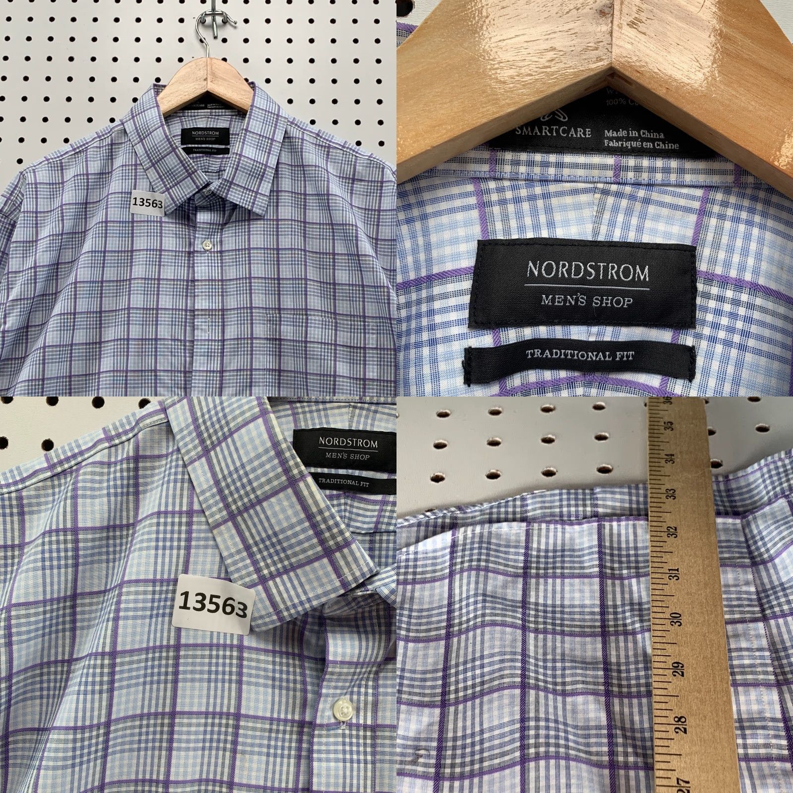 Nordstrom Nordstrom Plaid Button-Up Long Sleeve Shirt Men's Traditional Fit Size 17.5 Blue Multicolor Classic Size US XXL / EU 58 / 5 - 8 Thumbnail