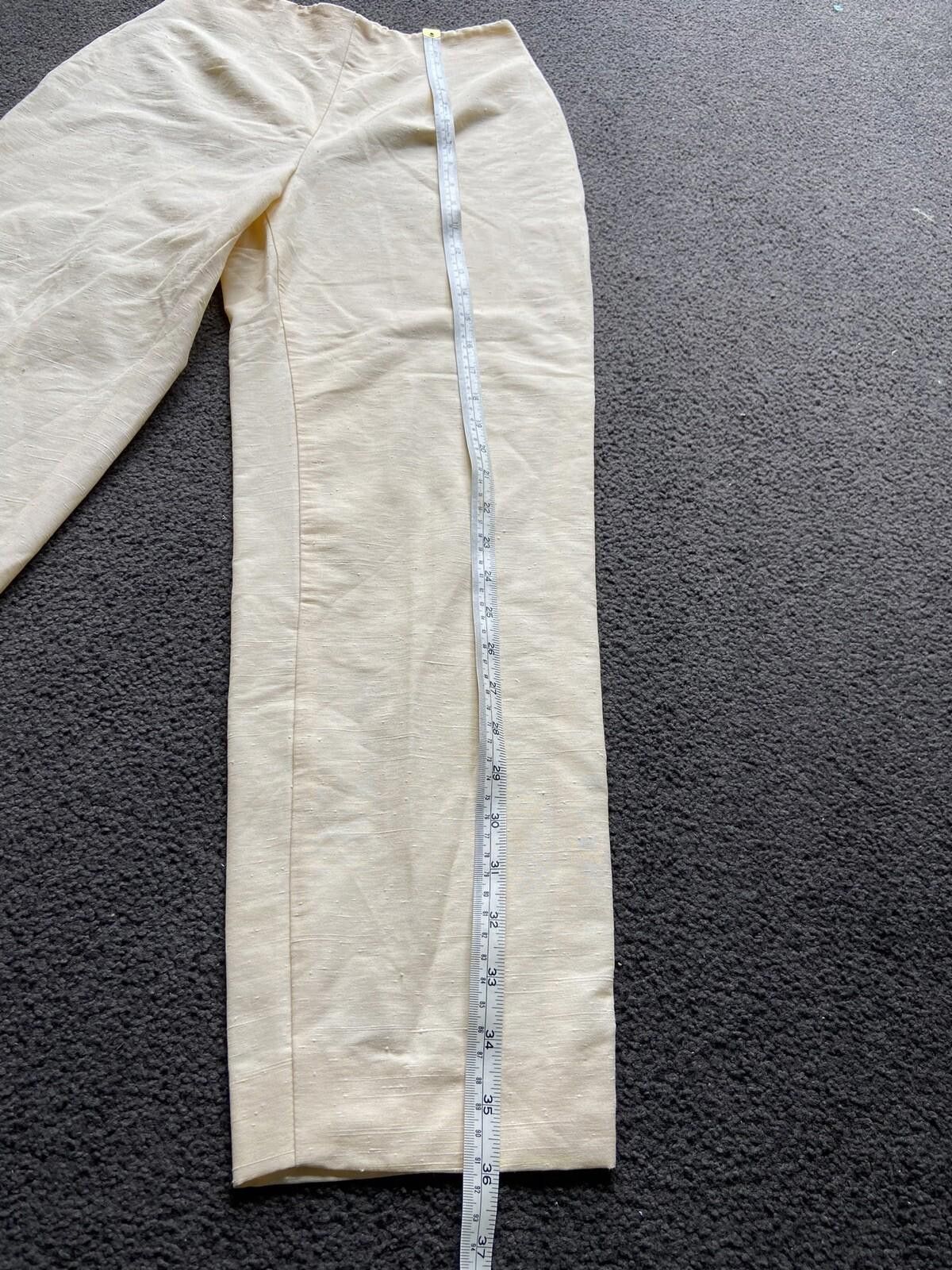 Designer Anthea Crawford Capri Pant Lemon Zip Cropped - Size 8 (001 Size 27" / US 4 / IT 40 - 6 Thumbnail
