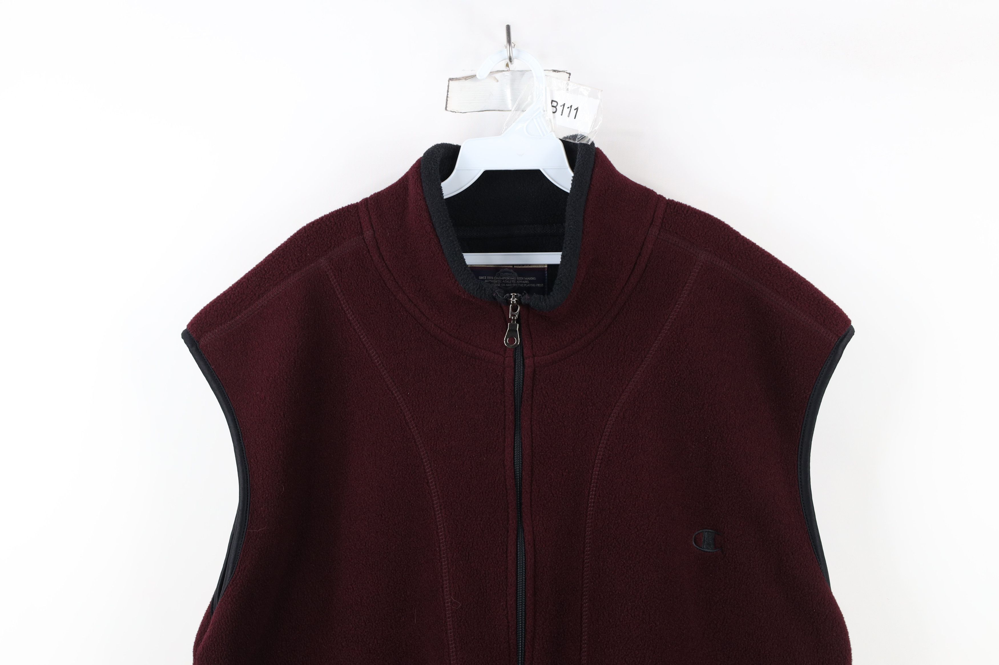 Champion × Vintage Vintage 90s Champion Logo Full Zip Fleece Vest Jacket Purple Size US XL / EU 56 / 4 - 2 Thumbnail