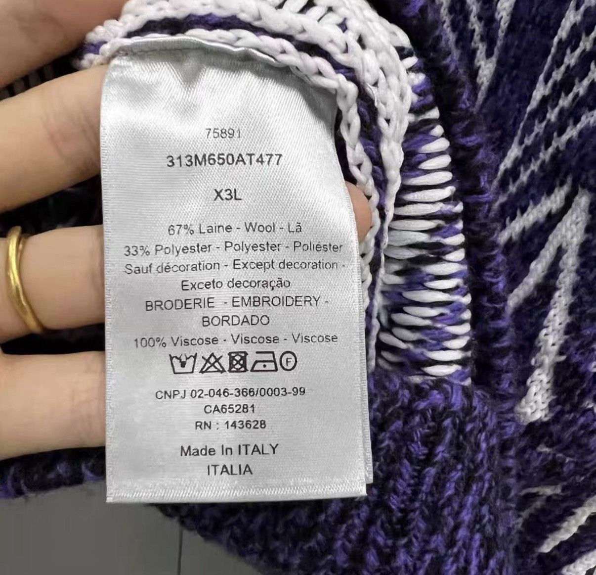 Dior Dior Purple Quilted All-over Print Knit Sweater J41 Size US XXL / EU 58 / 5 - 5 Thumbnail