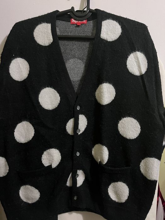 Supreme Supreme Brushed Polkadot Cardigan | Grailed