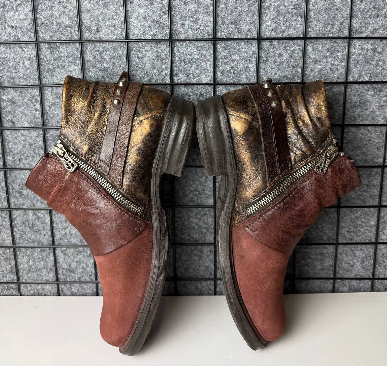 Japanese Brand A.S. 98 Airstep Avant Garde Burgundy Leather Boots Size US 9 / IT 39 - 3 Thumbnail