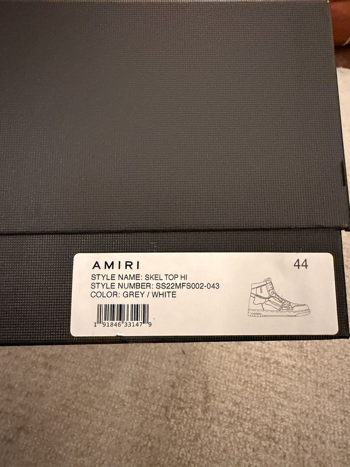 Amiri Amiri Skel Hi Top Grey Size 44 - NEW with BOX Size US 11 / EU 44 - 9 Thumbnail