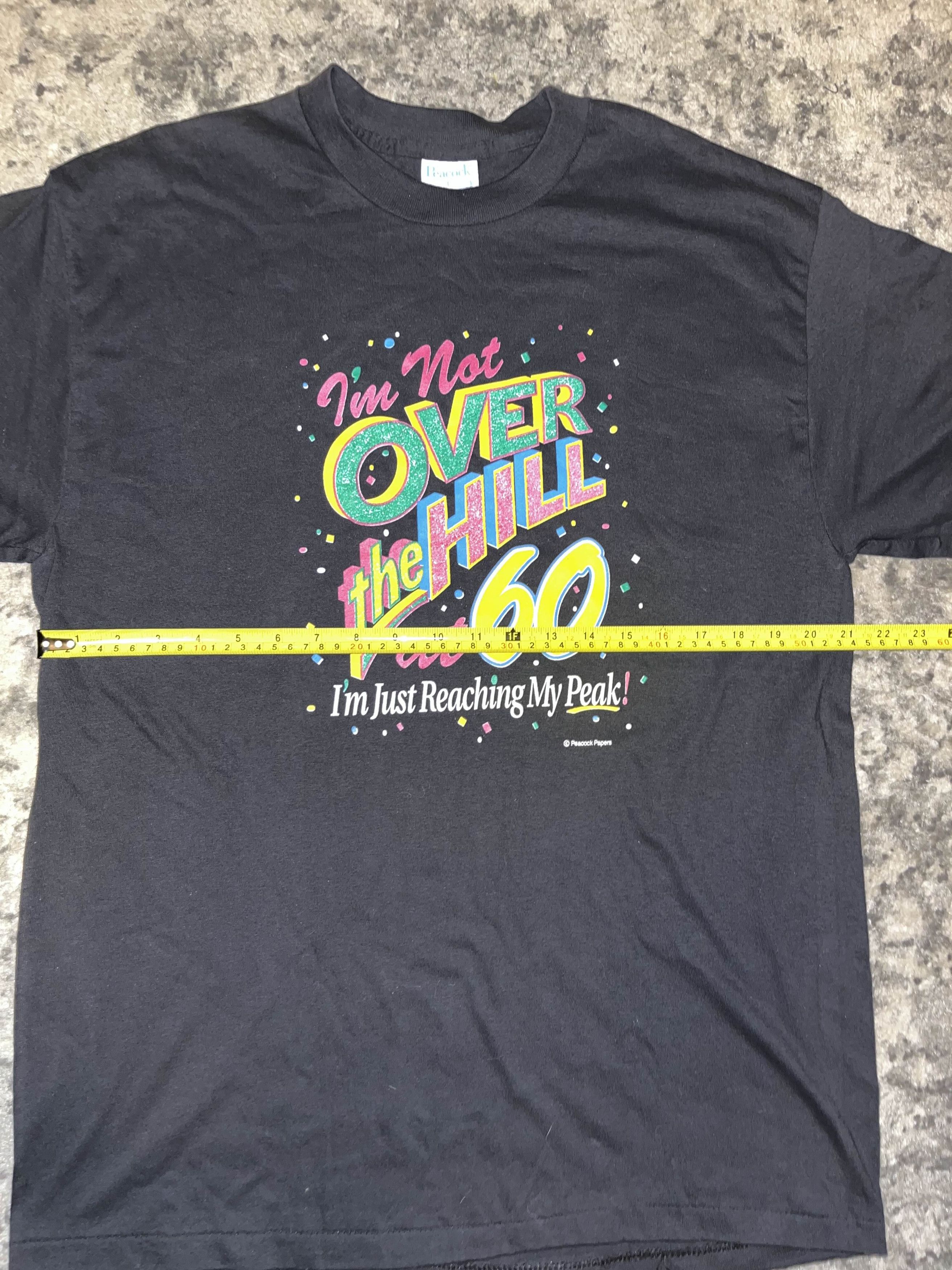 Vintage Vintage 80s Over The Hill At 60 Funny Shirt Size US L / EU 52-54 / 3 - 5 Thumbnail