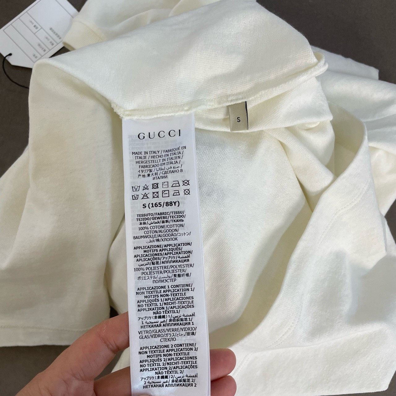 Gucci Gucci White new cat rhinestone short sleeves 2501-Nextarrow Size US S / EU 44-46 / 1 - 6 Thumbnail