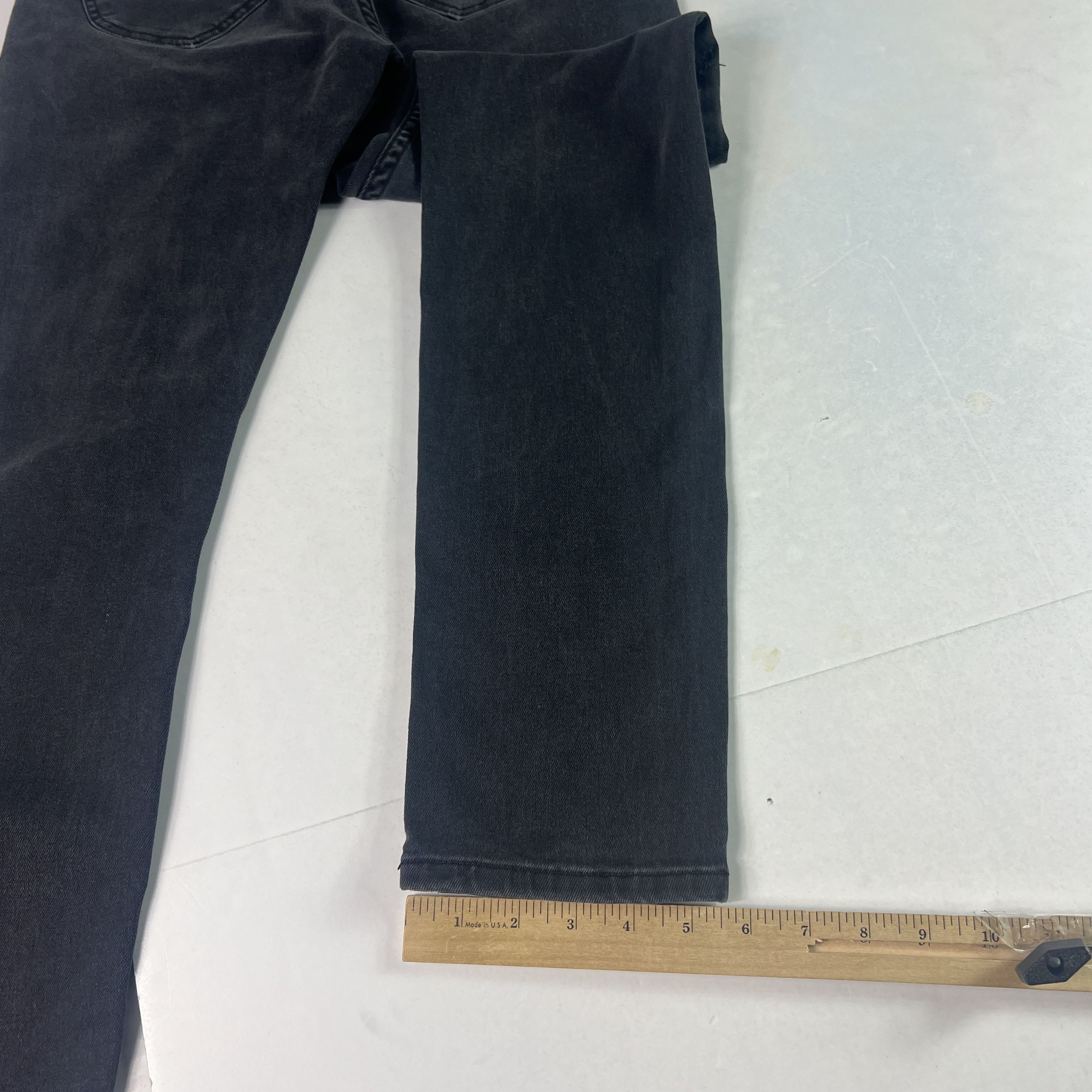 Rolla's Rolla's Jean Thin Captain Slim Black Faded Distressed Denim Size US 31 - 14 Thumbnail