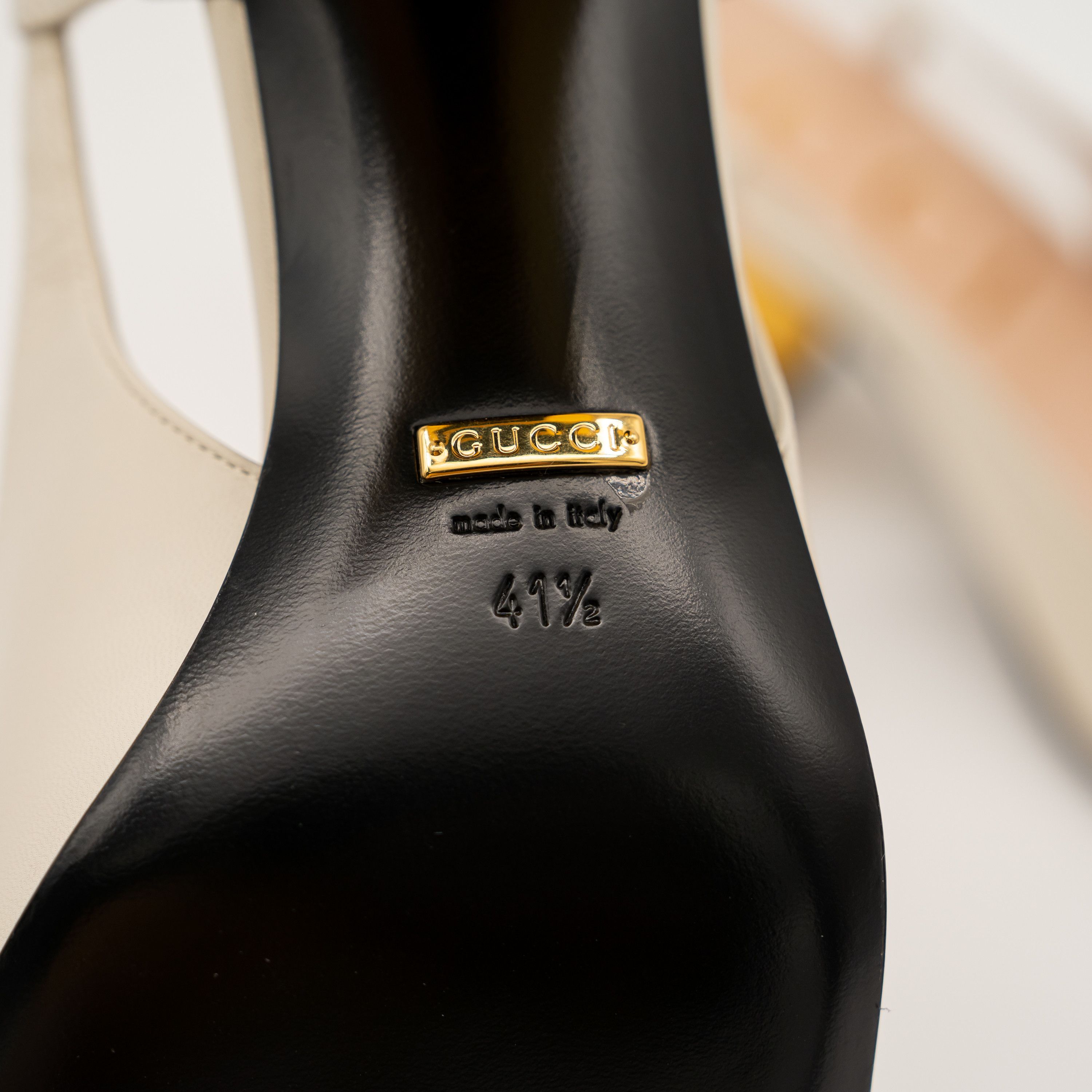 Gucci Gucci 1955 Horsebit Leather Slingback Sandals White Gold Size US 11.5 / IT 41.5 - 10 Thumbnail