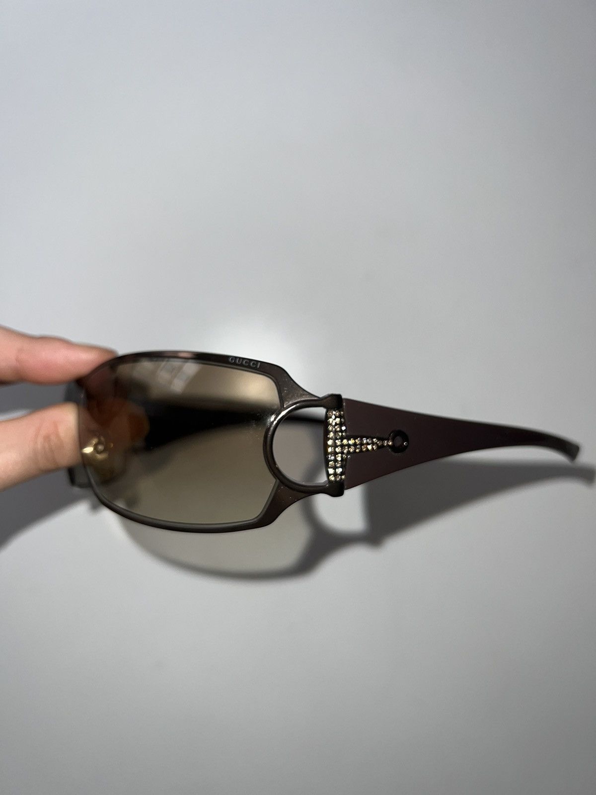 image of Y2K Gucci Sunglasses in Beige, Women's