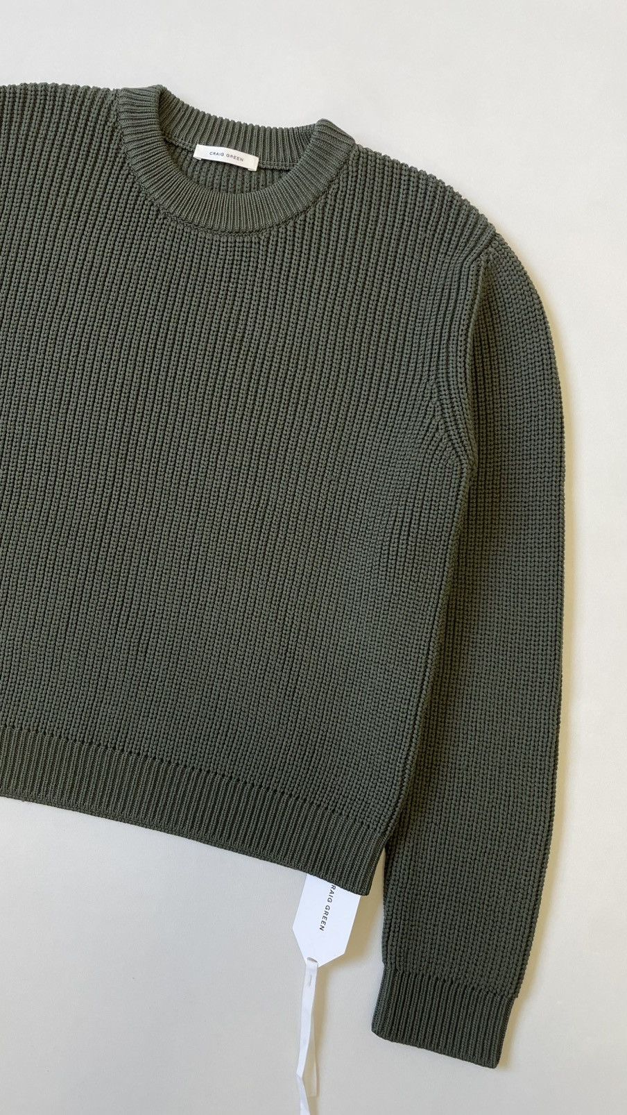 Craig Green Sample Olive Tech Ribbed Knit Sweater Size US M / EU 48-50 / 2 - 7 Thumbnail