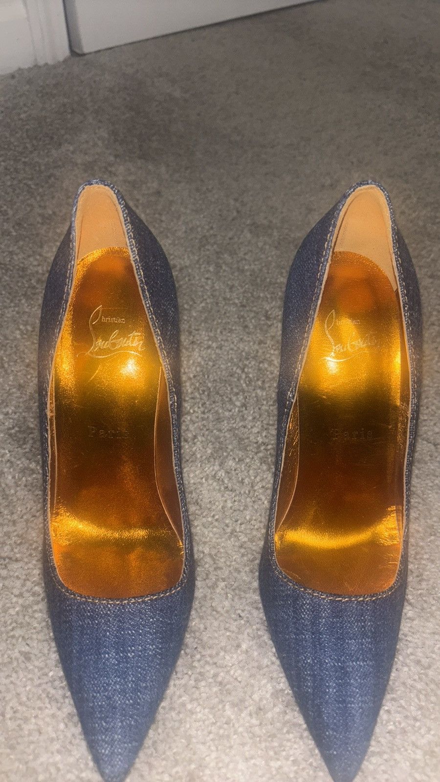 Christian Louboutin Christian Louboutin Denim Heel Size US 7.5 / IT 37.5 - 1 Thumbnail
