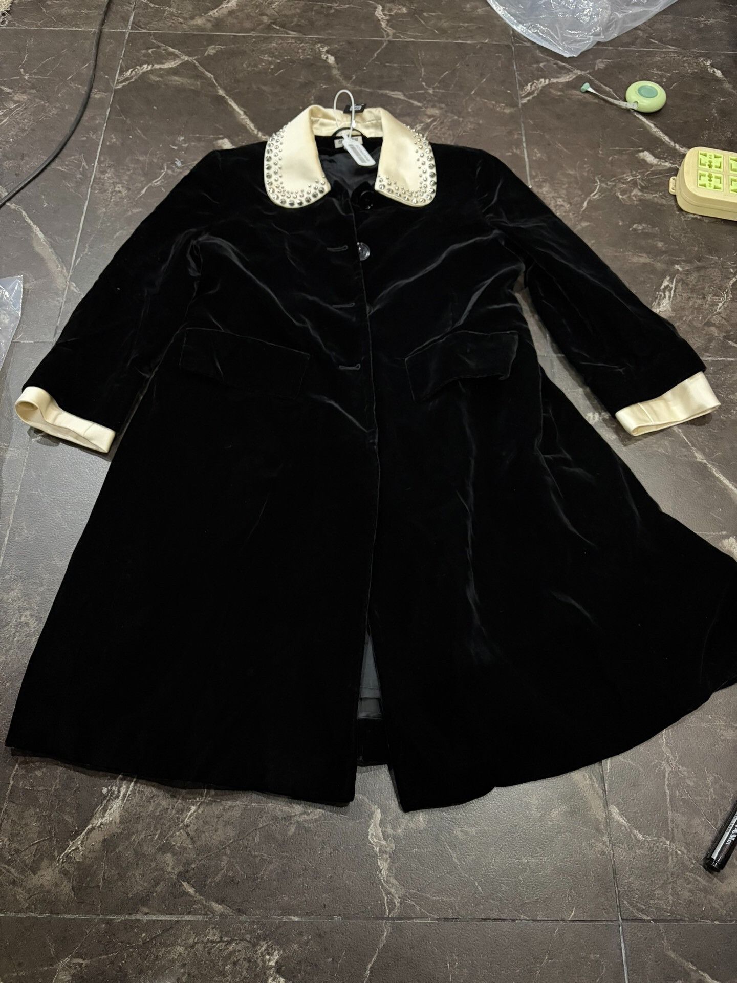 Miu Miu Miu Miu Rivet Lapel Velvet Coat Size S / US 4 / IT 40 - 1 Thumbnail
