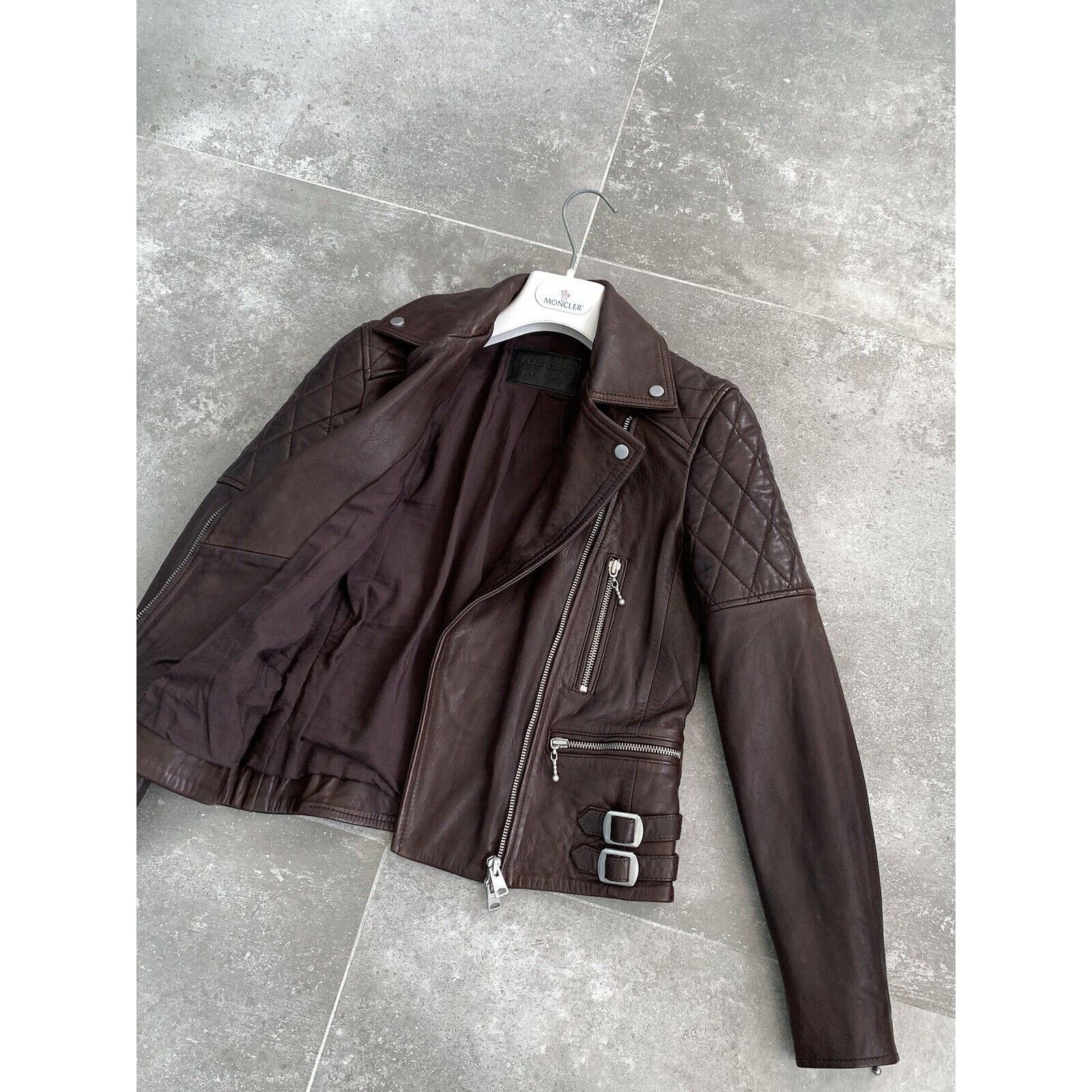 Allsaints Women ALL SAINTS Armstead Leather Biker Jacket XXS UK 4 US 0 Size XXS / US 00 / IT 34 - 18 Thumbnail