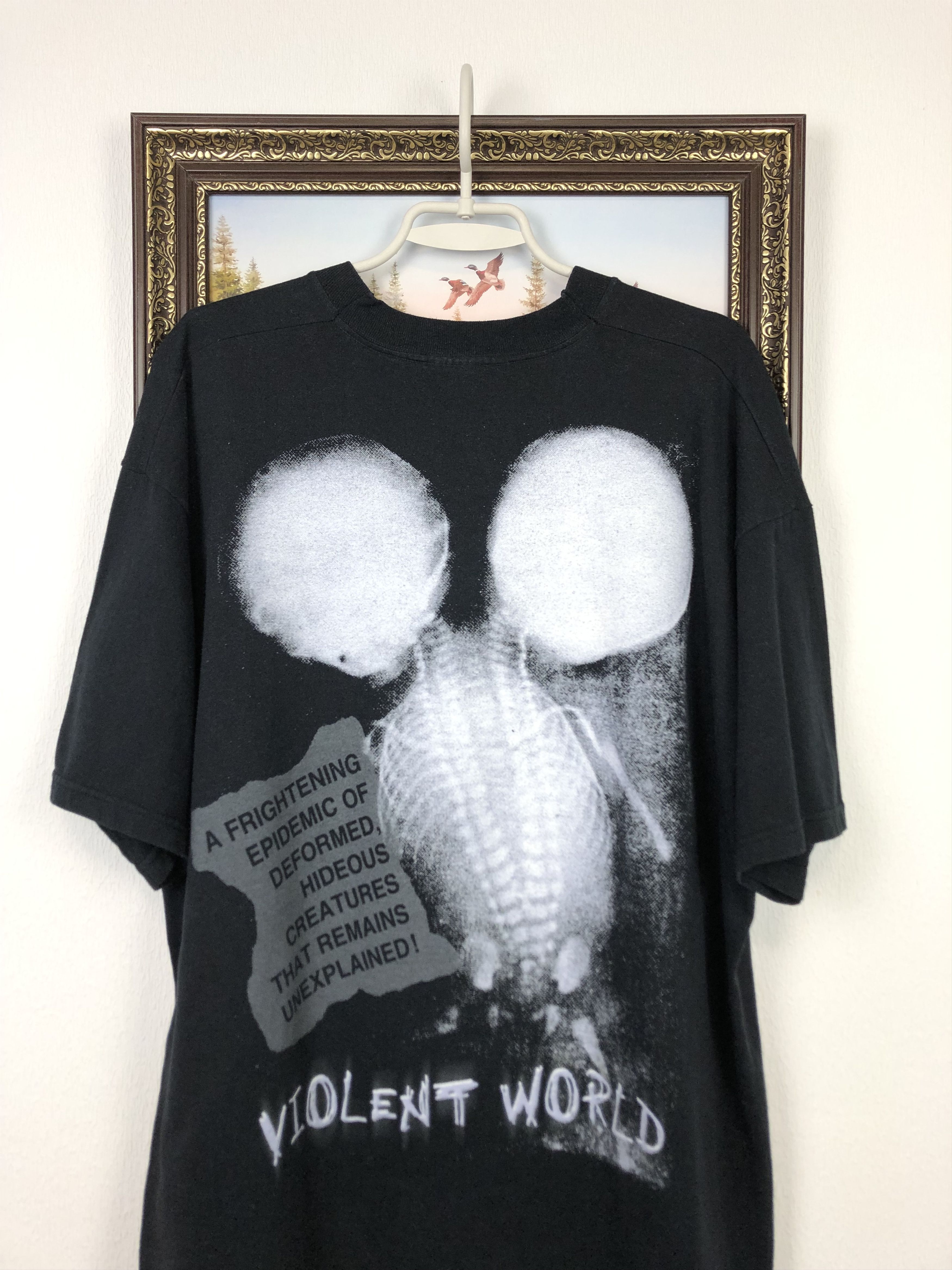 Vintage Vintage 90's Misfits Violent World Band Danzig Tee Shirt Size US XL / EU 56 / 4 - 10 Thumbnail