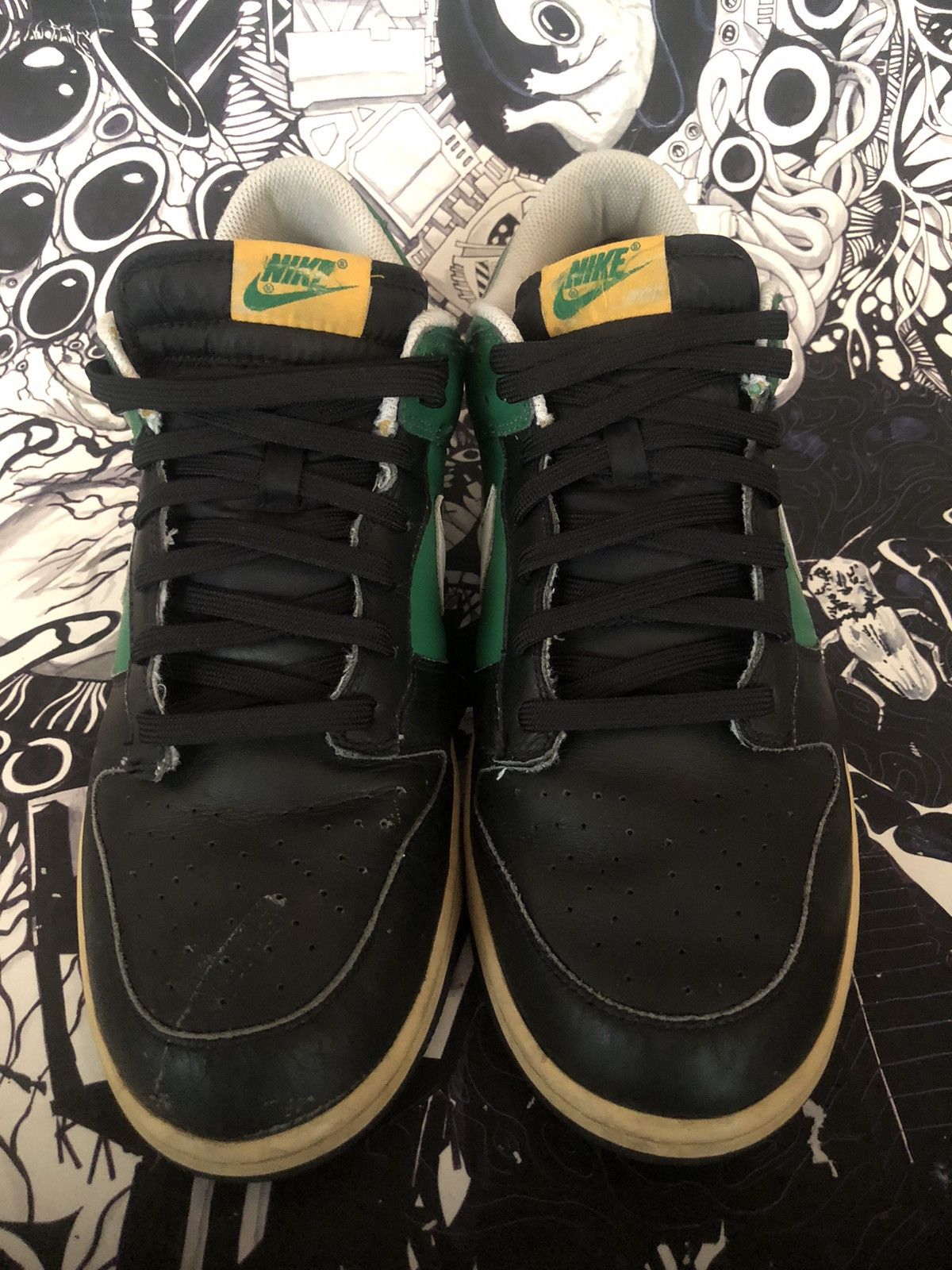 Nike 2008 Nike Dunk Low CL Pine Green / Black / White / Yellow Size US 13 / EU 46 - 8 Thumbnail