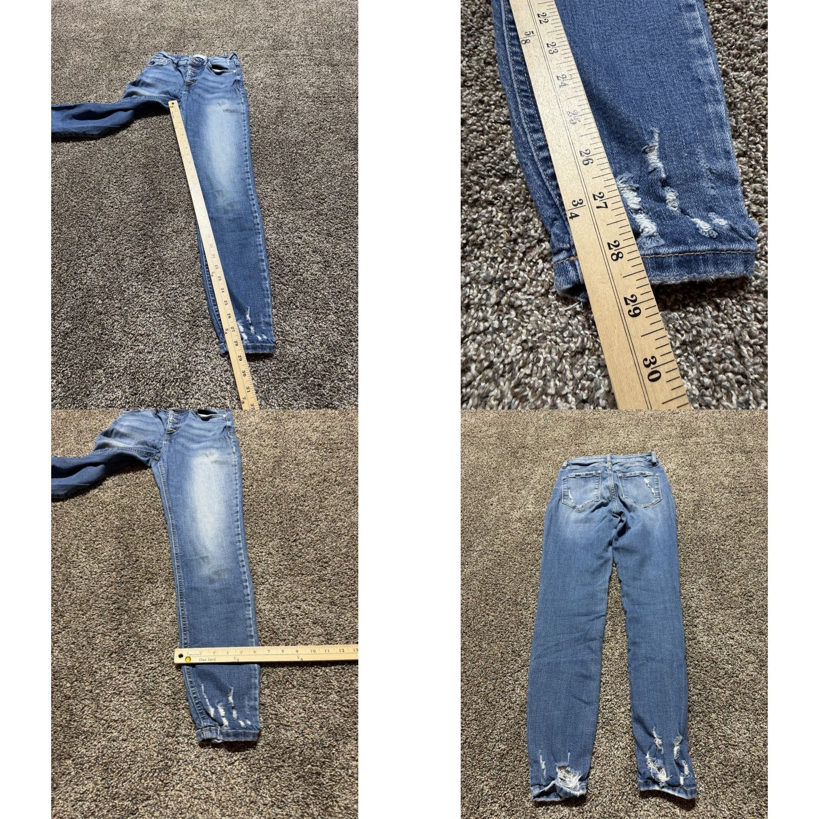 Vintage Kancan Skinny Jeans Size 26 Blue Denim Button Fly Stretch Regular Women’s Pants 5-Pocket Size 26" / US 2 / IT 38 - 8 Thumbnail