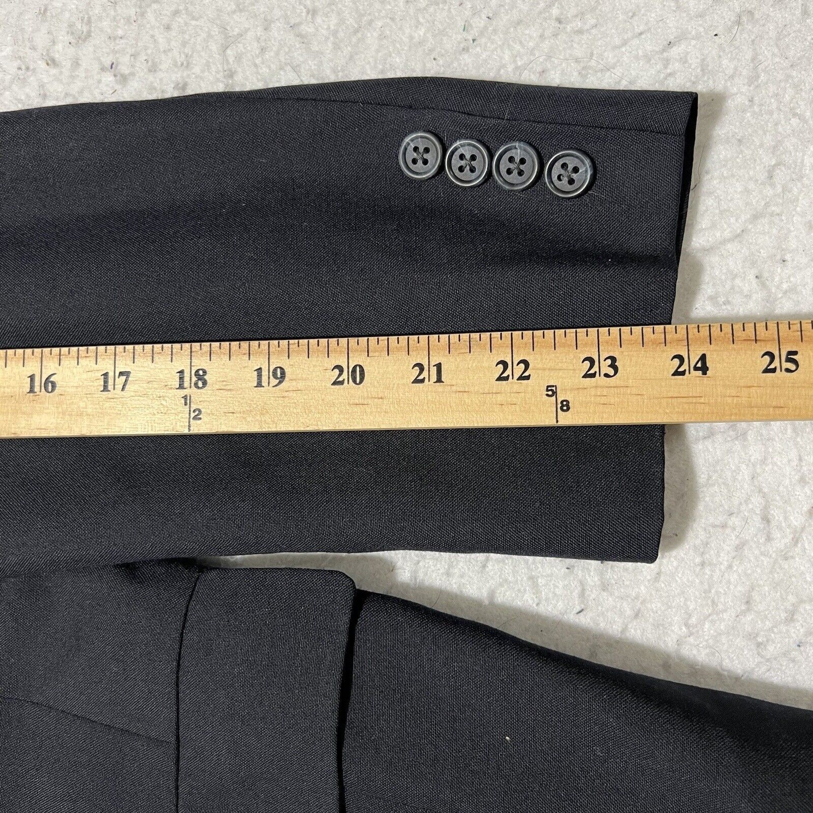 Hart Schaffner & Marx 44R Wool Micron 2000 Black Suit Jacket
