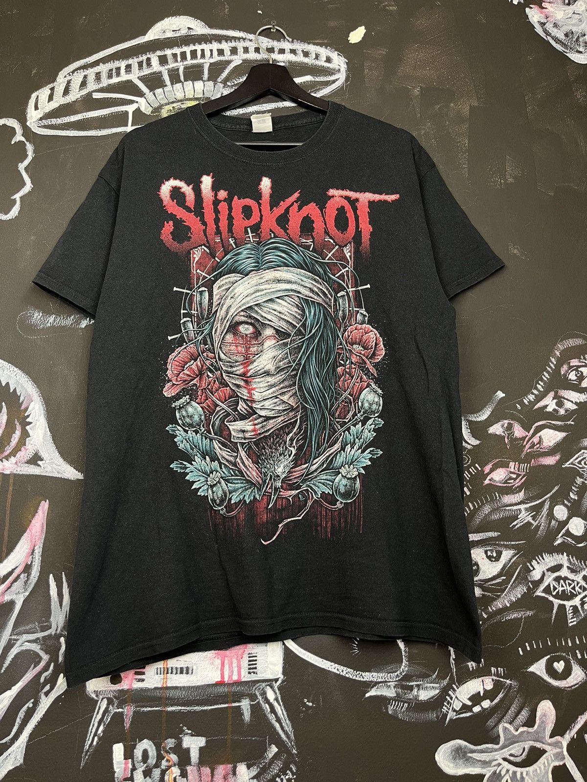 Band Tees × Slipknot × Vintage Vintage Slipknot Band Metal Black Tee T-shirt Size US L / EU 52-54 / 3 - 2 Thumbnail