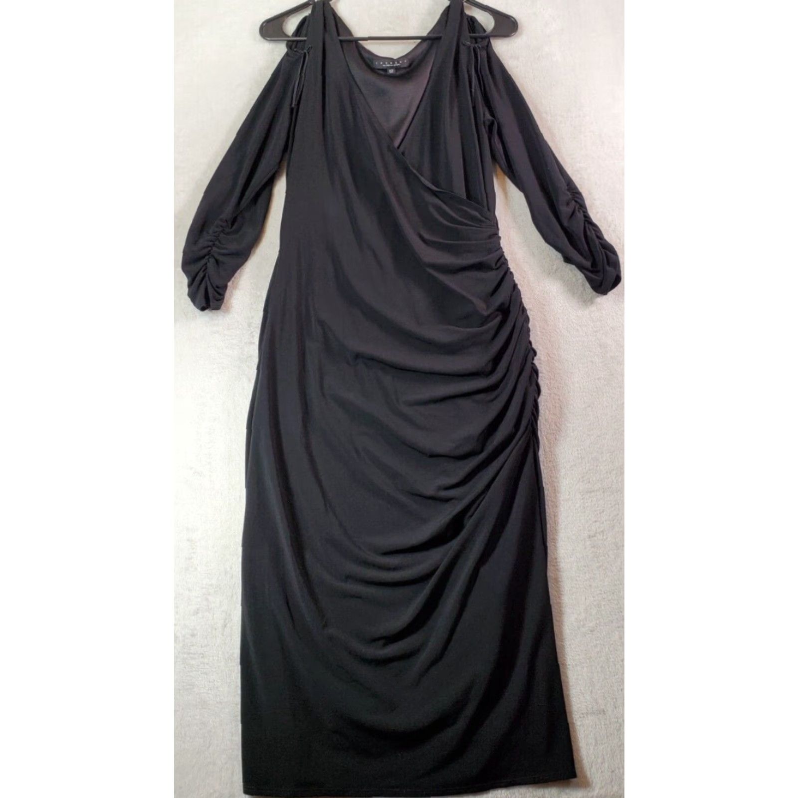 Laundry by Shelli Segal Laundry by Shelli Segal Long Maxi Dress Womens Size 12 Black Long Sleeve V Neck Size XL / US 12-14 / IT 48-50 - 2 Thumbnail
