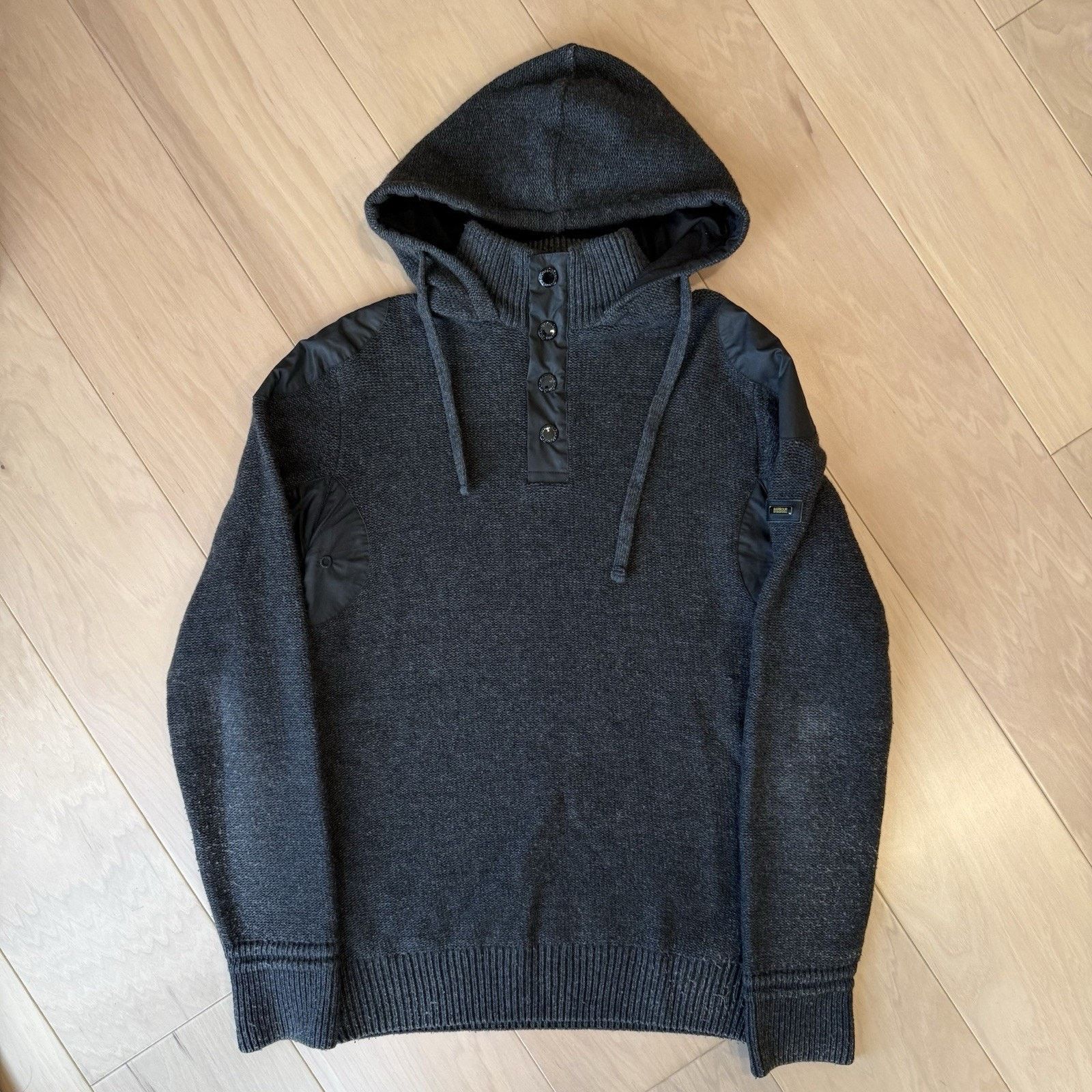 Barbour Barbour Wool Sweater Small Dark Gray Hooded Pullover Size US S / EU 44-46 / 1 - 2 Thumbnail