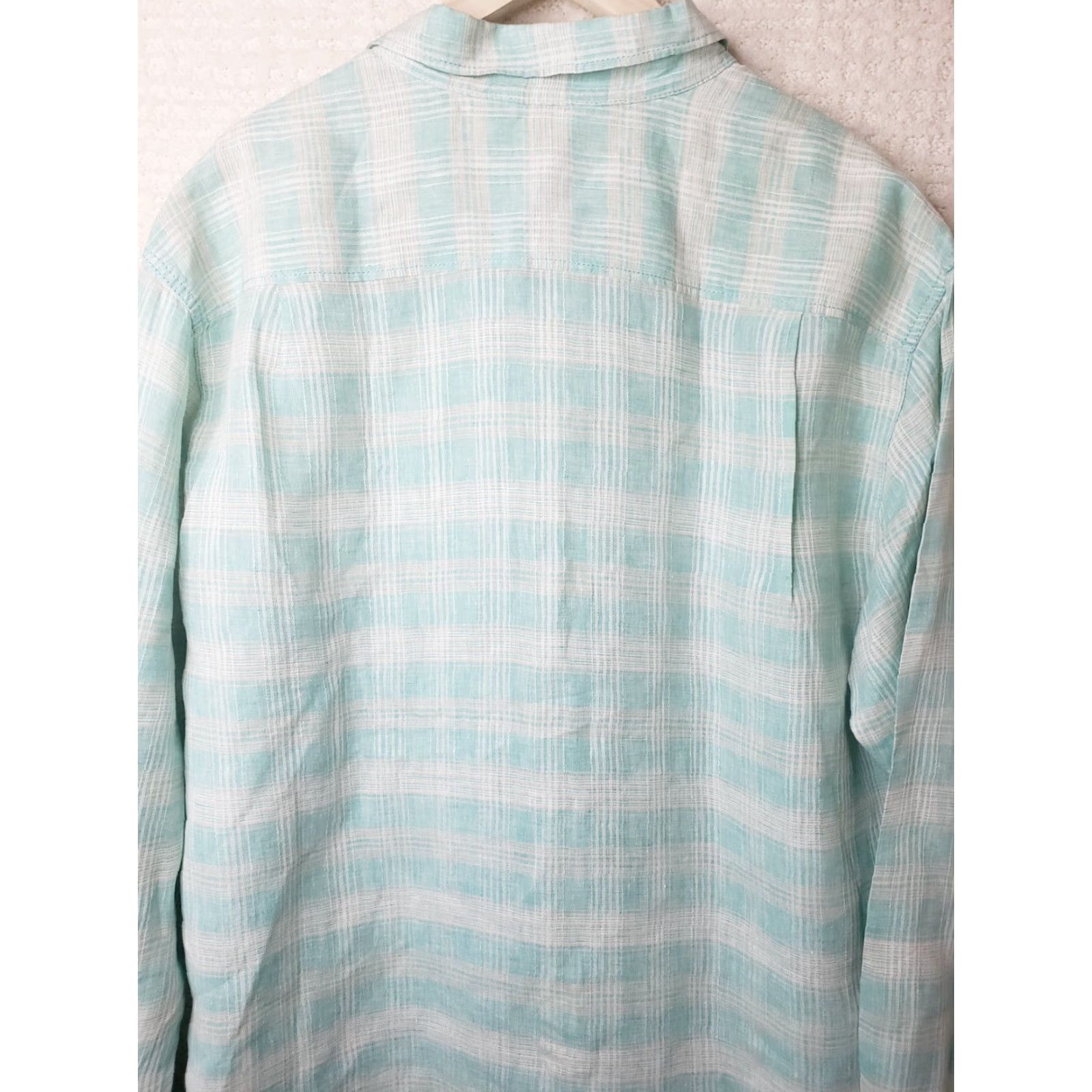 Tommy Bahama Tommy Bahama Relax Button Up Shirt XL Long Sleeve Green White Plaid 100% Linen Men’s Regular Button-Up Fashion Classic Casual Formal Size US XL / EU 56 / 4 - 6 Thumbnail
