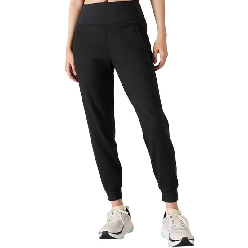 Athleta Rainier Jogger Pants High Rise Pocket Black L NWT