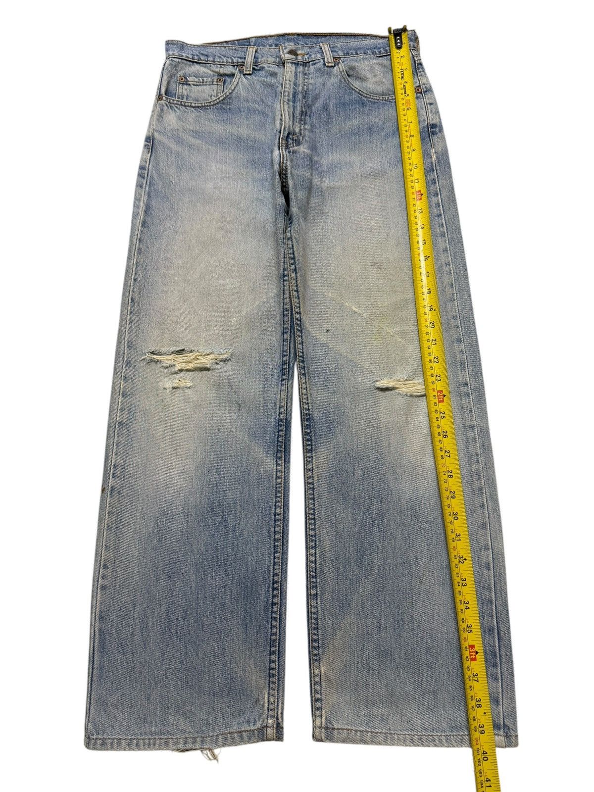 Levi's Vintage Clothing Vintage Y2K Levis 509 Blue Faded Distressed Wide Leg Baggy Size US 31 - 10 Thumbnail