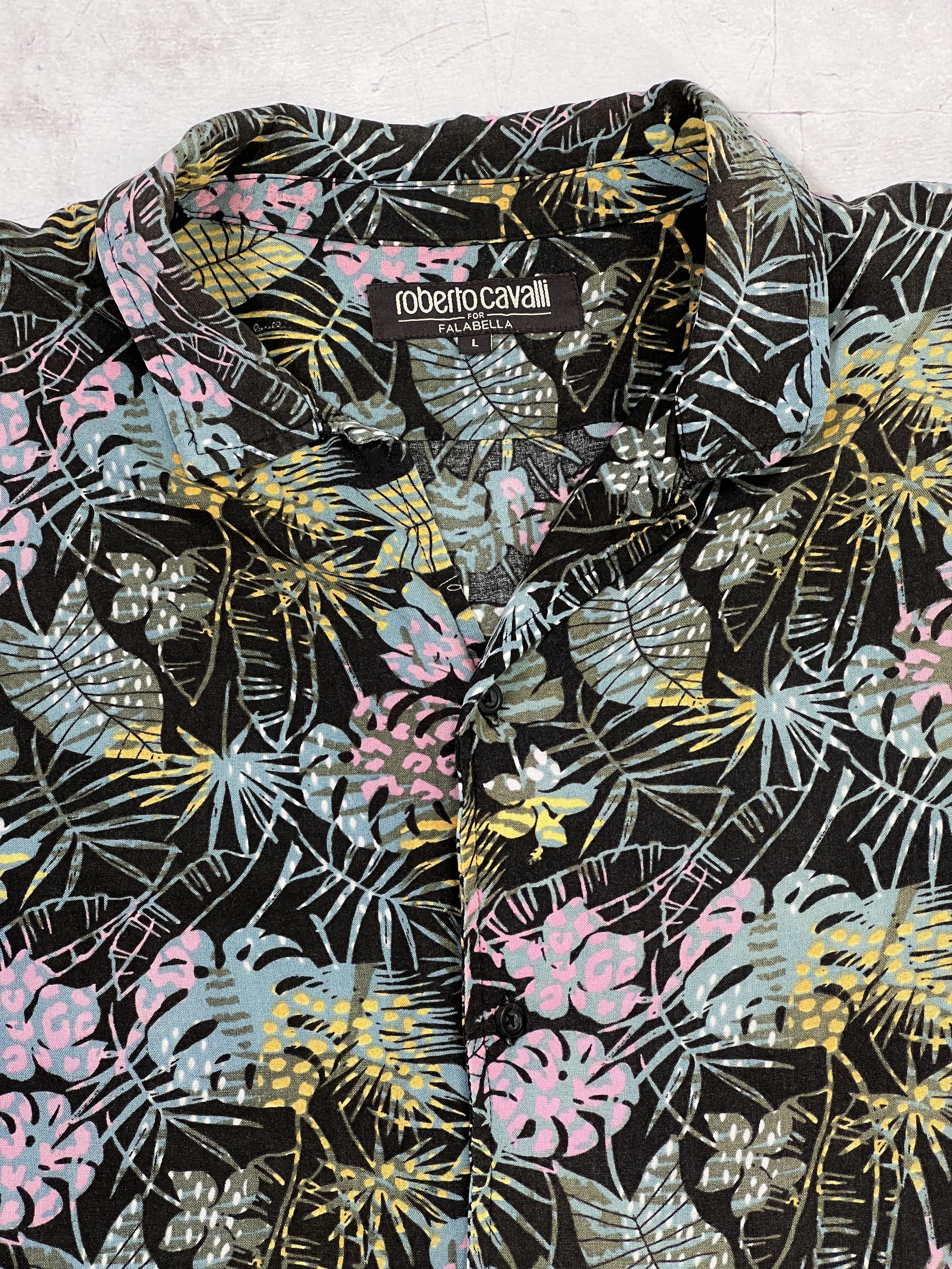 Roberto Cavalli Roberto Cavalli Hawaiian Viscose Shirt Floral Pattern Size US L / EU 52-54 / 3 - 3 Thumbnail
