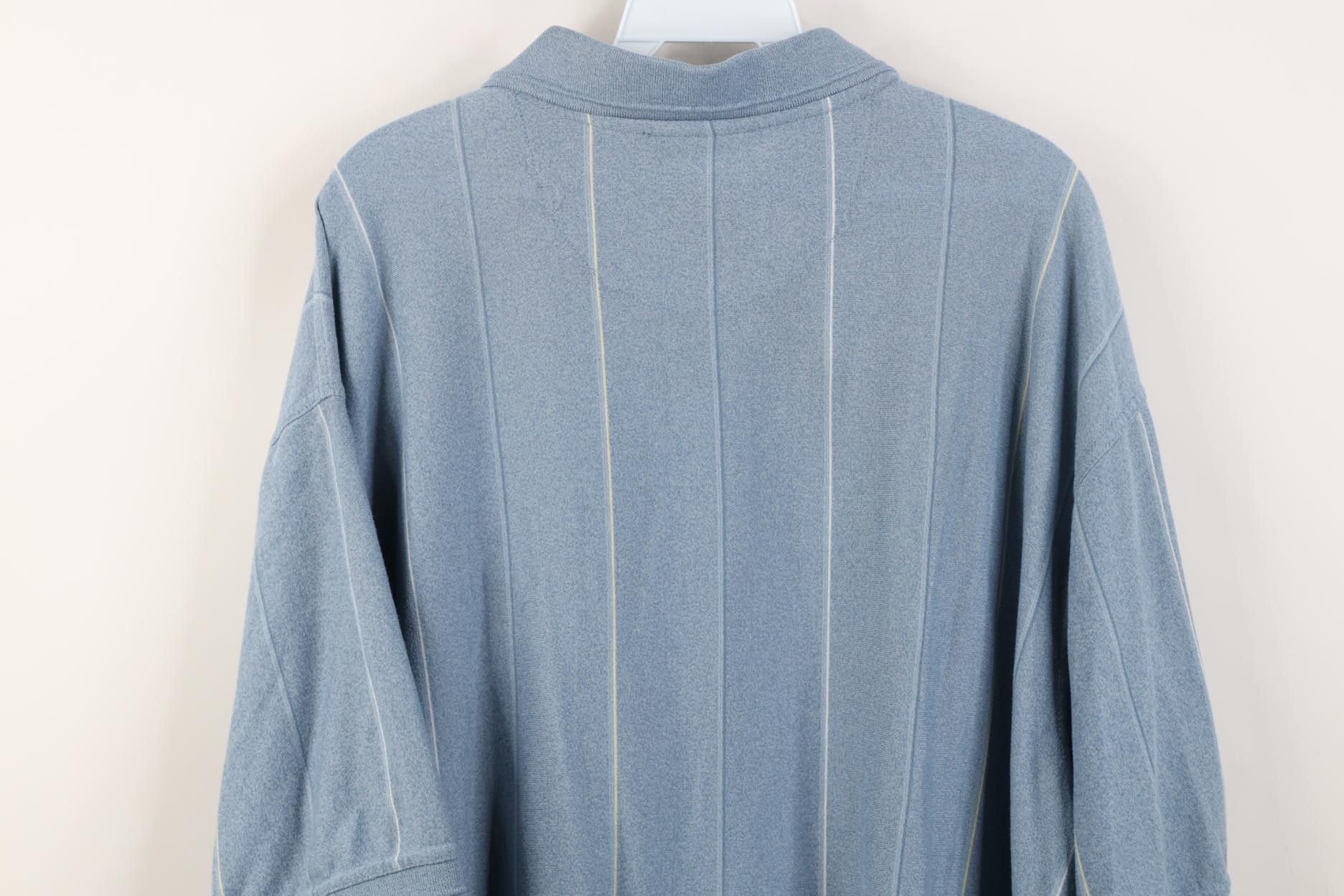 Vintage Vintage 90s Streetwear Knit Collared Golf Polo Shirt Blue Size US XXL / EU 58 / 5 - 12 Thumbnail